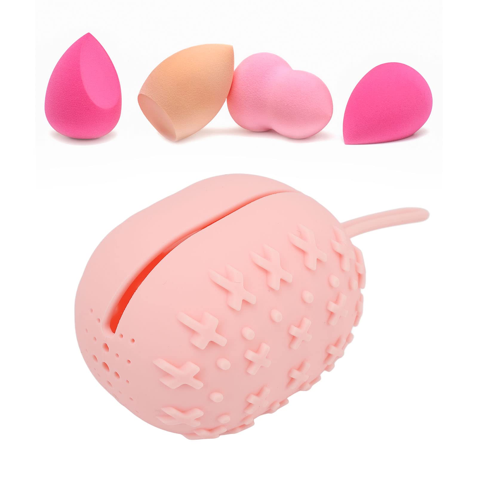 Breathable Makeup Sponge Case for Travel & Home - Pink