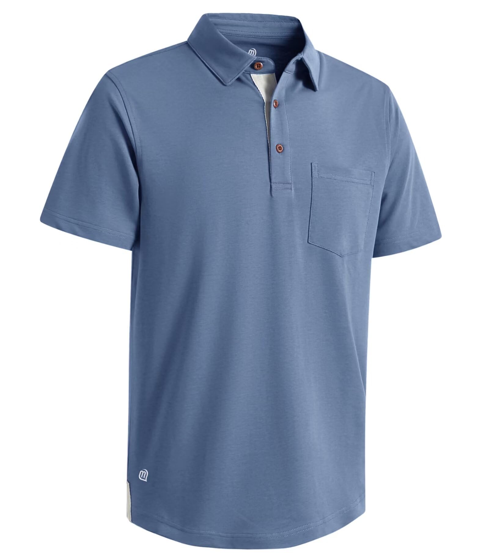 Men's Casual Cotton Blend Polo Shirts - Long & Short Sleeve with Pocket & Drop Cut Collar | Breathable & Comfortable for Work, Golf & Everyday Wear