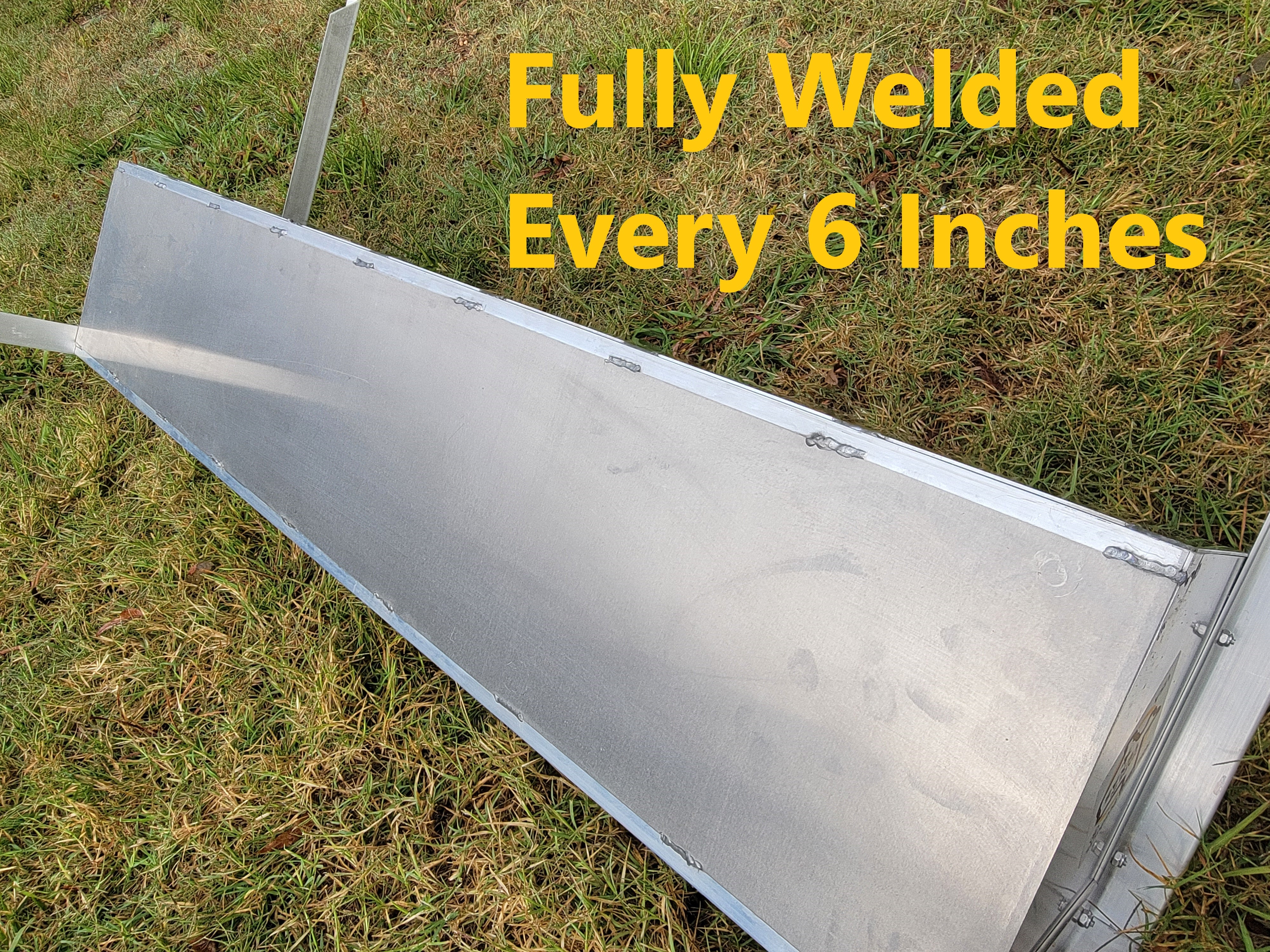 8 Ft Welded Aluminum Sheep & Goat V Trough Feeder - Heavy Duty Livestock Feeder with Anchors - Durable USA Made Farm Equipment for Pasture, Barn & Ranch Use