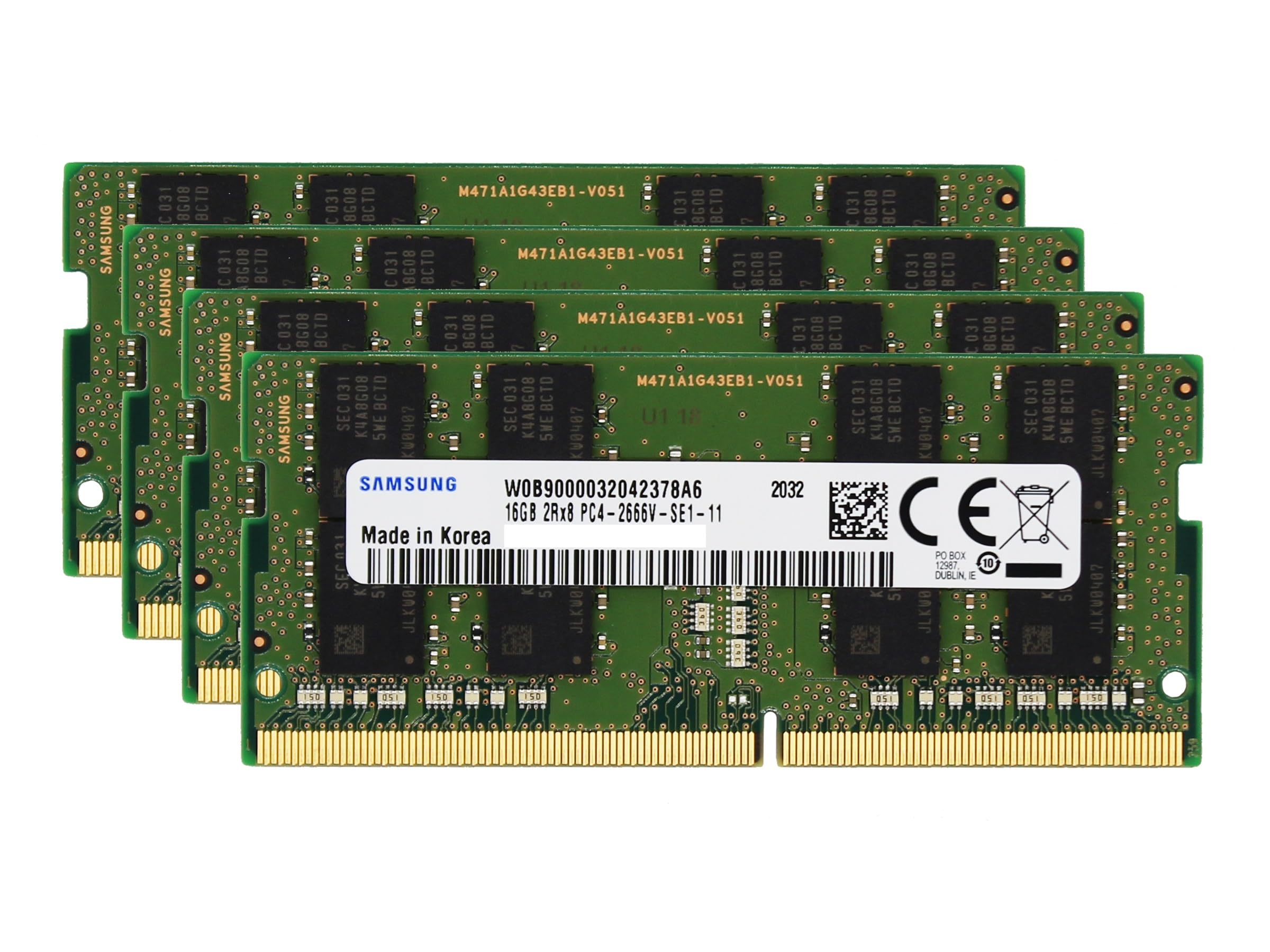 Original 64GB (4x16GB) DDR4 2666MHz SODIMM RAM Memory Upgrade Kit for Dell Precision Laptop - PC4-21300, 2Rx8, CL19, 1.2V - Boost Performance for Gaming, Video Editing & Multitasking