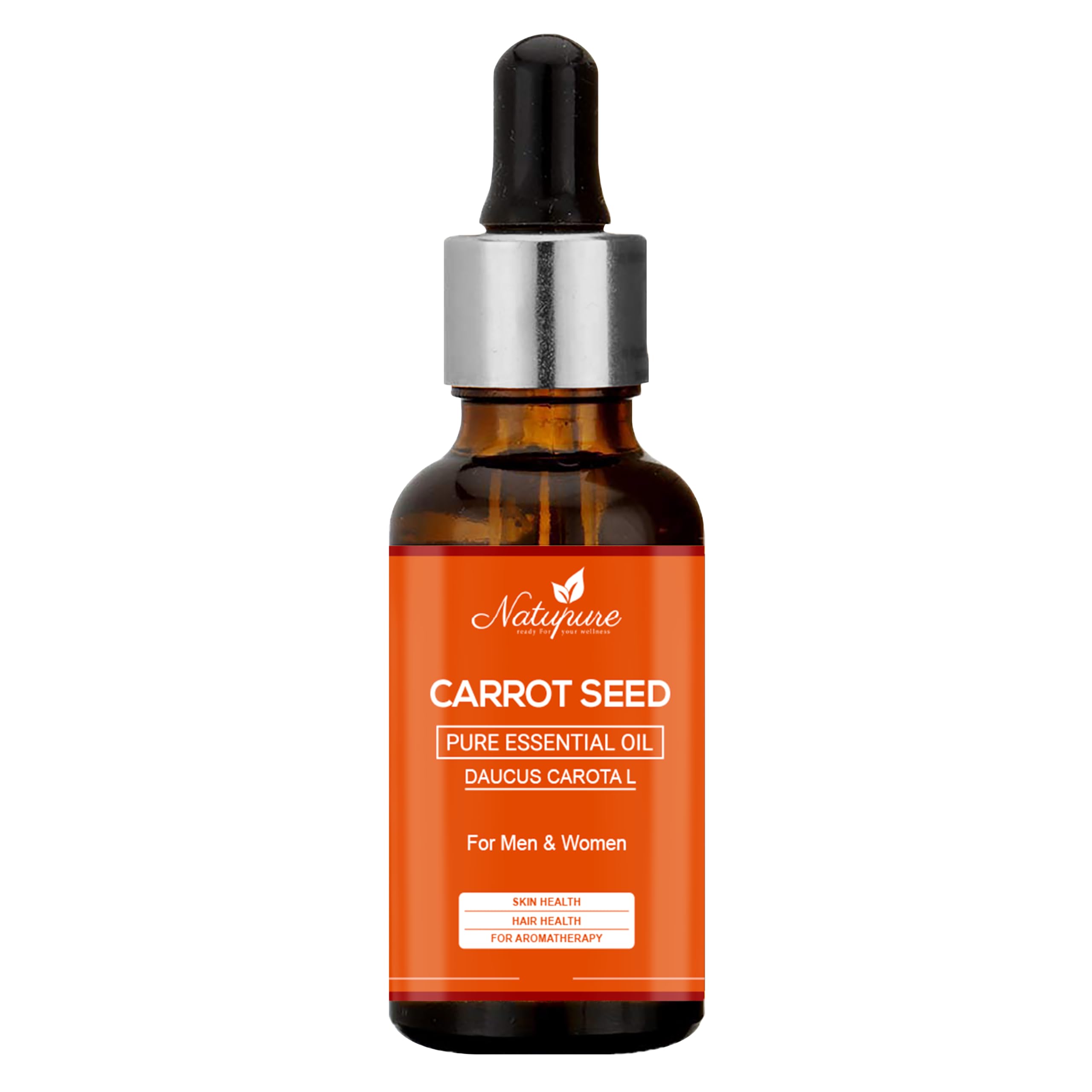 Natupure 100% Pure Carrot Seed Essential Oil - Undiluted, Natural for Skin & Hair Care - 30ml Bottle - Perfect for Aromatherapy, Massage & DIY Beauty Recipes