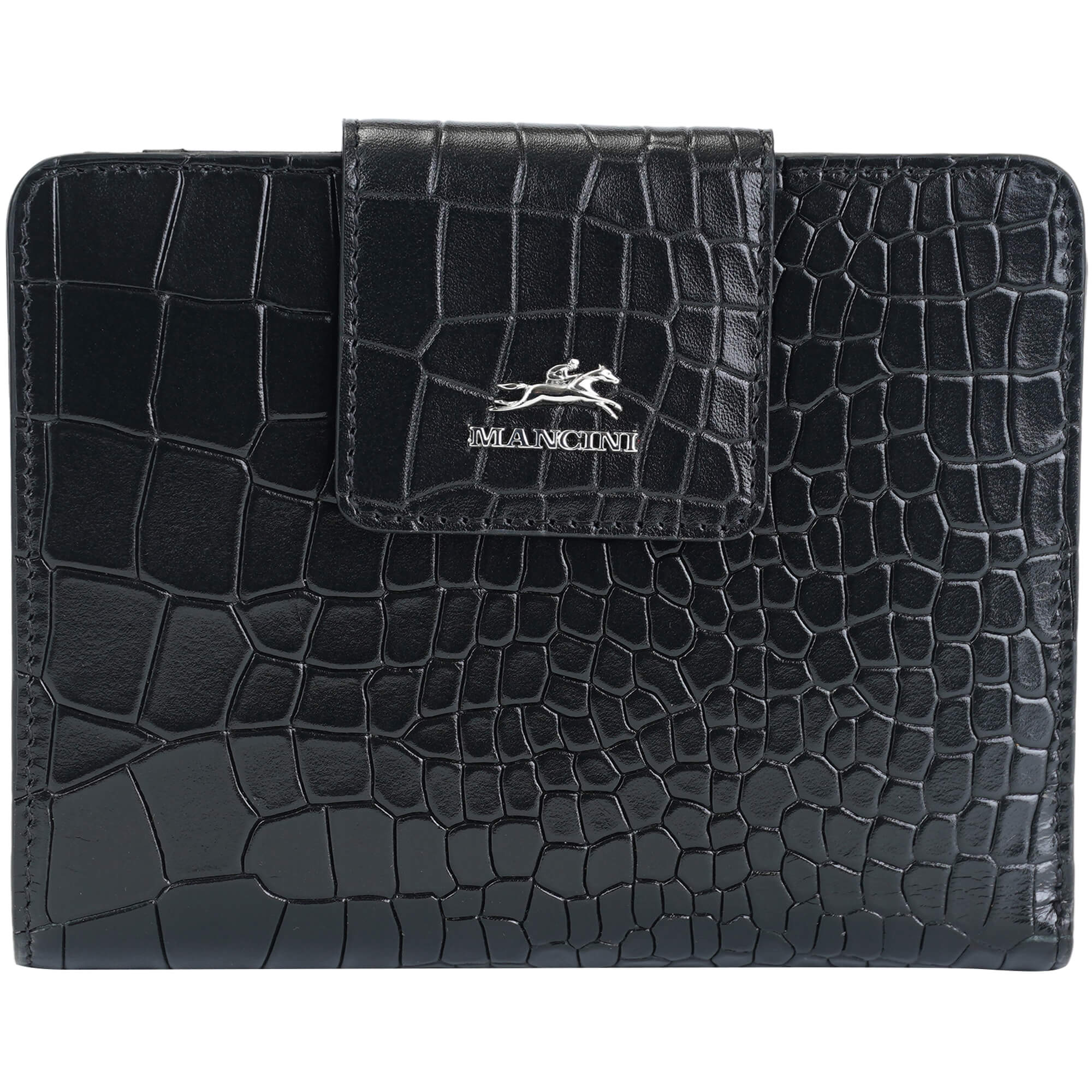 Mancini Croco2 Women's Medium RFID Blocking Clutch Wallet - Stylish & Secure for Everyday Use, Travel & Shopping