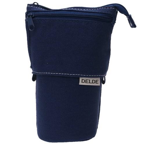 DELDE Premium PU Leather Pen Case - Stylish & Durable Pencil Holder for School, Office & Travel - Sun Star Design for Students & Professionals