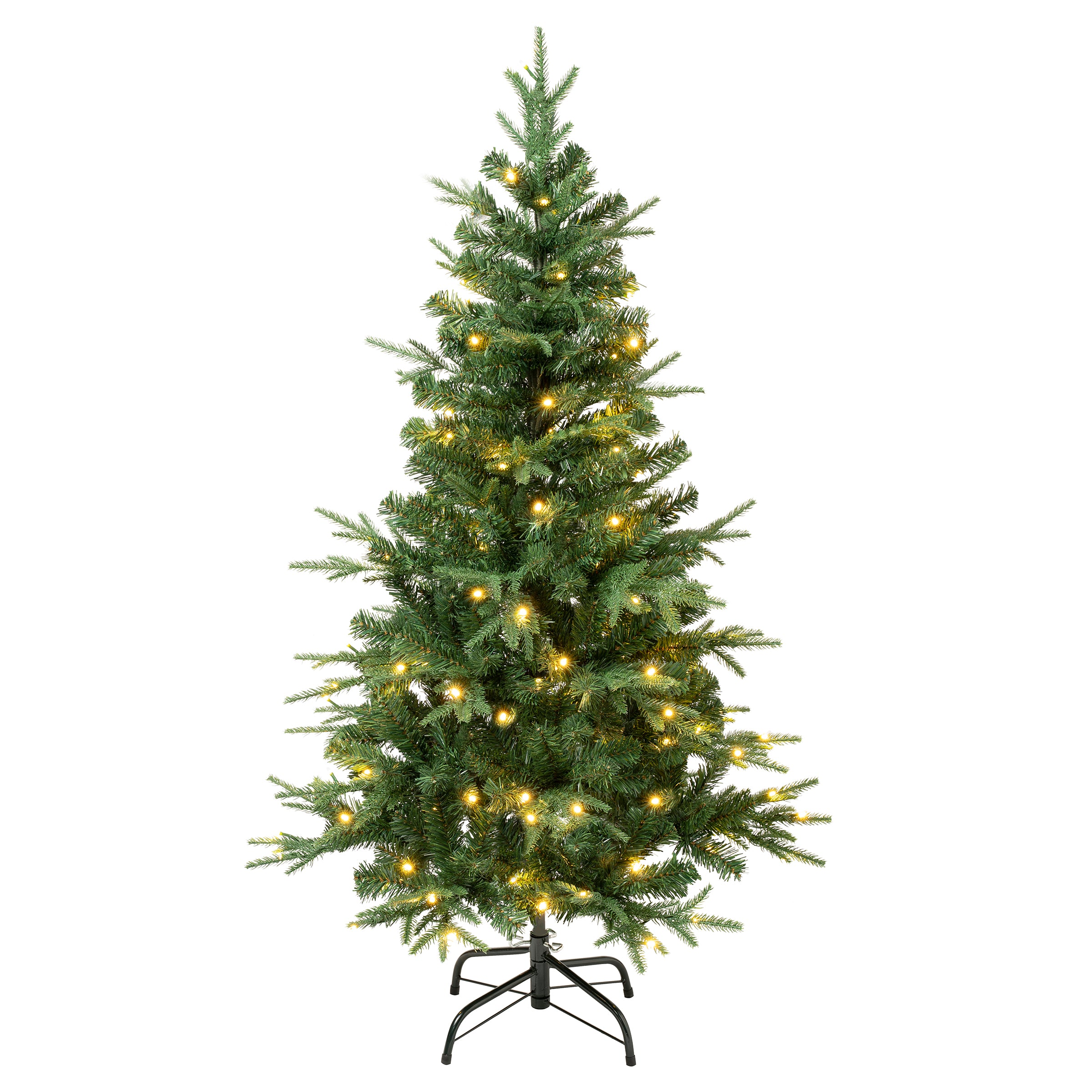 4.5 ft Pre-Lit Duxbury Artificial Christmas Tree with Warm White LED Lights - Perfect for Holiday Home Decor, Living Room, Office & Party Decoration