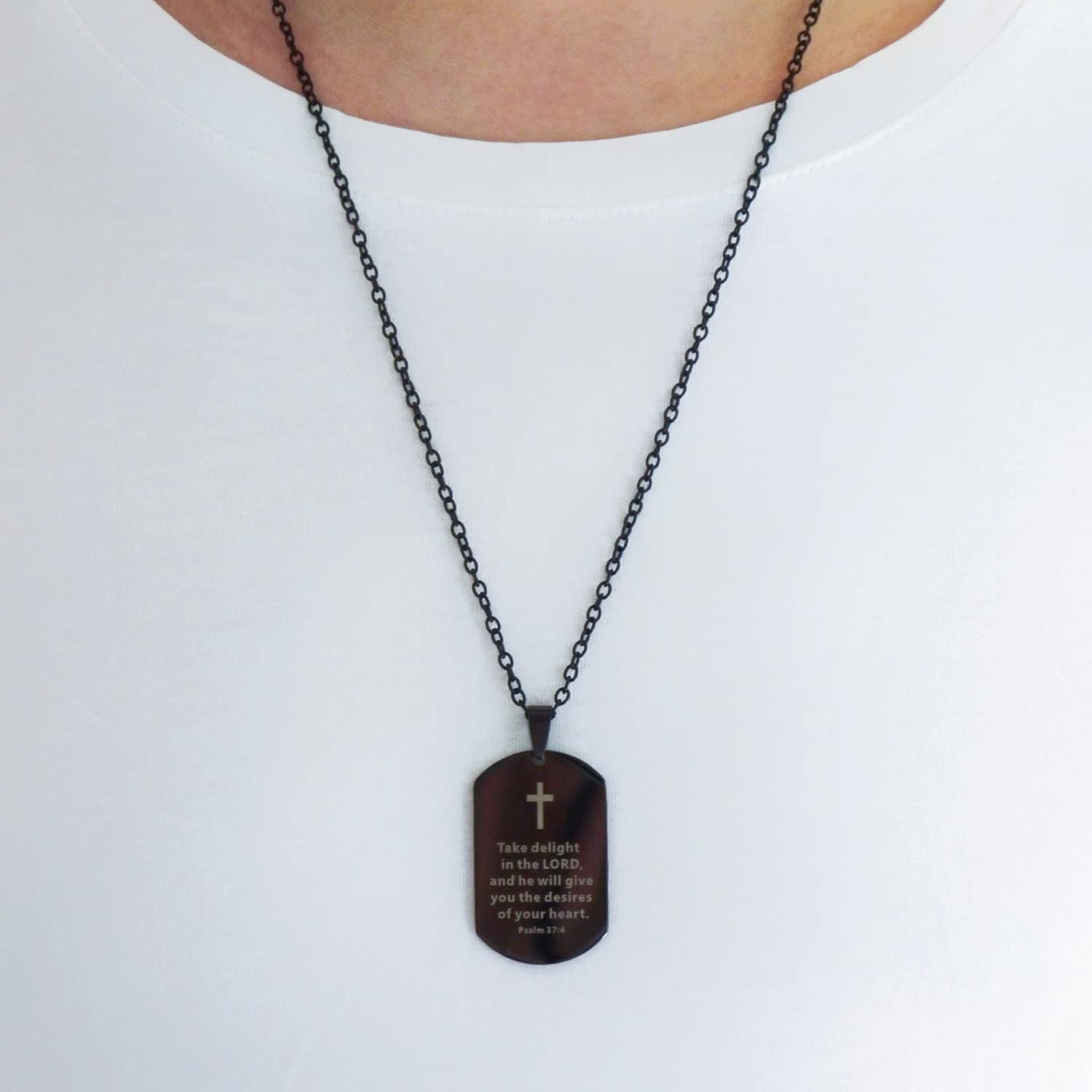 Religious Prayer Dog Tag Necklace for Men - Bible Verse Cross Pendant, Baptism & Faith Jewelry with Inspirational Bible Revelations - Perfect for Church, Daily Wear & Spiritual Gifts