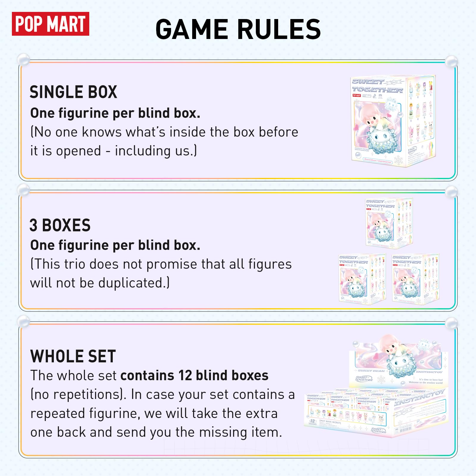POP MART Sweet Bean × INSTINCTOY Sweet Together Series - 12PCs Blind Box Collectible Figures (Random Design) | Cute Action Figure Toys for Home Decor, Holiday & Birthday Gifts | Perfect for Anime Fans, Kawaii Collectors & Office Desk Display