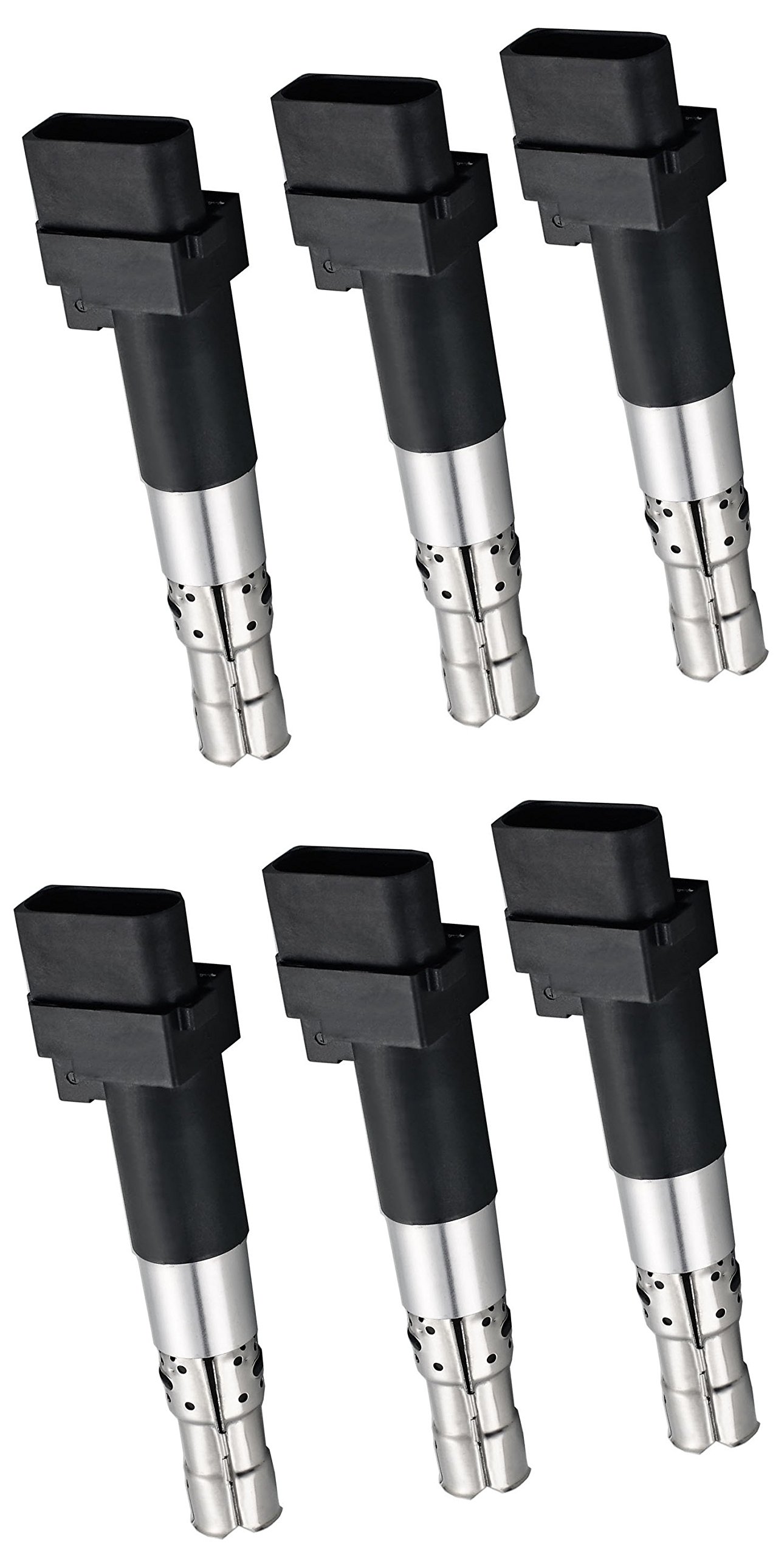 ENA Set of 6 High Performance Ignition Coil Packs - Compatible with Porsche Cayenne, Volkswagen Touareg/Passat/CC, Audi A3/TT Quattro (3.0L 3.2L 3.6L 4.8L V6 Engines) - Direct Replacement for C1630 UF661 - Perfect for Engine Tune-Ups & Performance Upgrades
