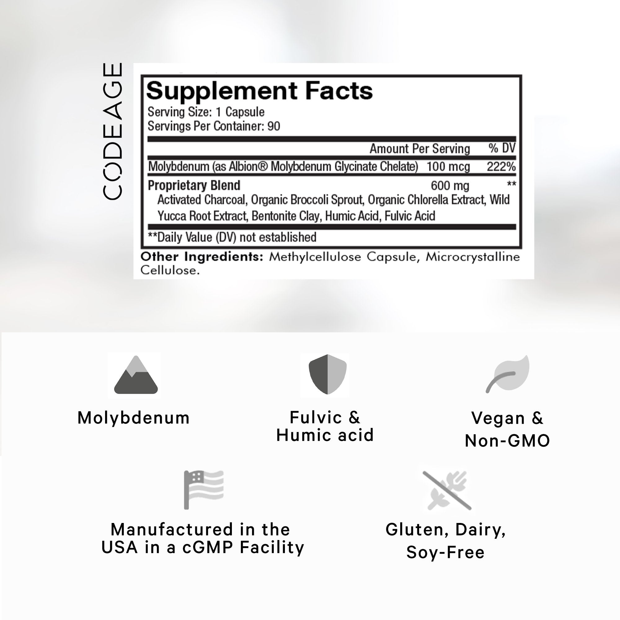 Codeage Full Spectrum Binder - Premium Dietary Supplement for Gut Health & Detox | Supports Digestion, Immune System & Toxin Removal | Ideal for Daily Wellness & Cleansing Routines