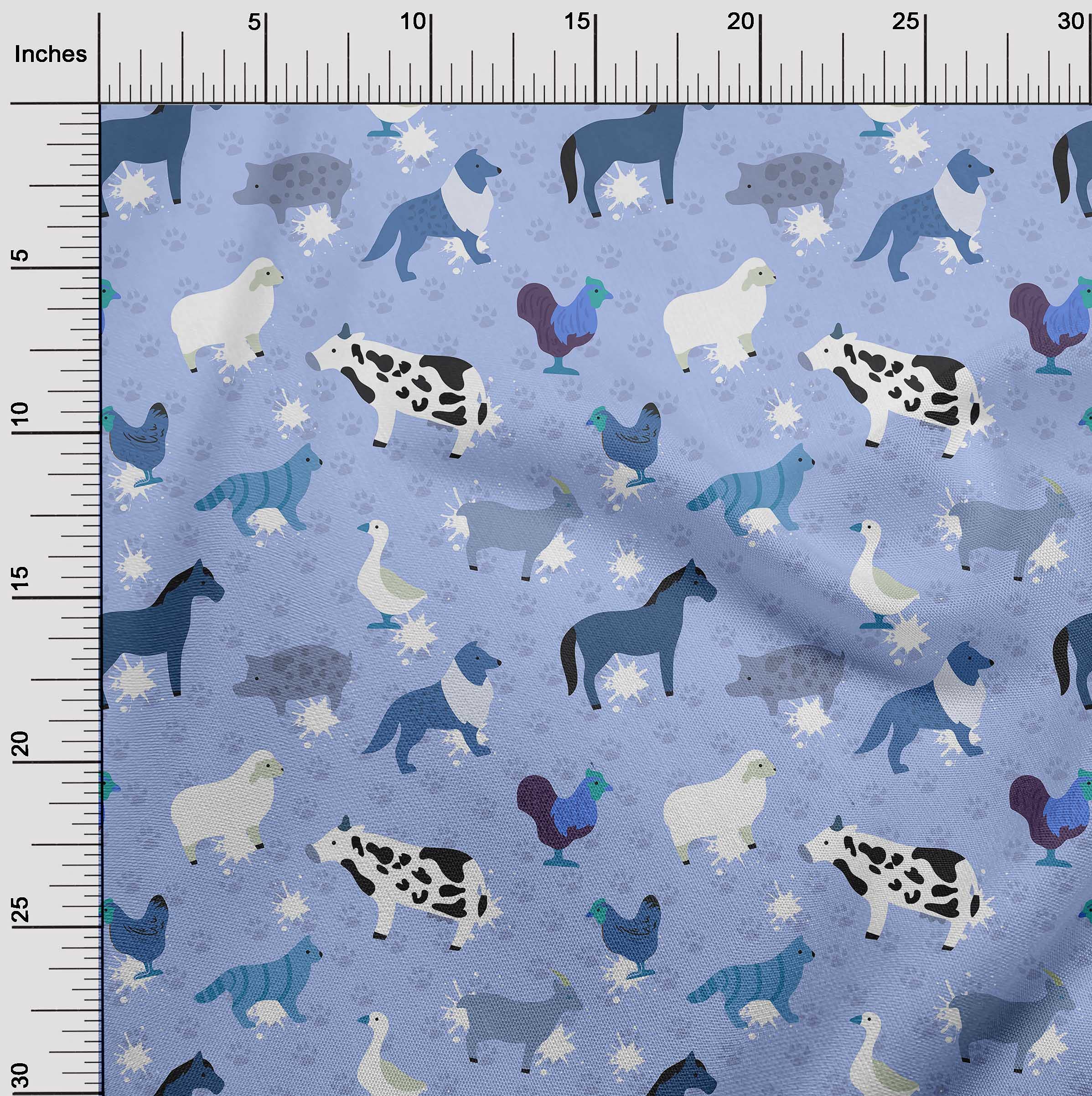 Premium Cotton Poplin Fabric - Bluish Violet Animal Print DIY Sewing Material (56 Inch Wide) for Clothing, Quilting & Home Decor Projects | Soft, Durable & Easy to Sew