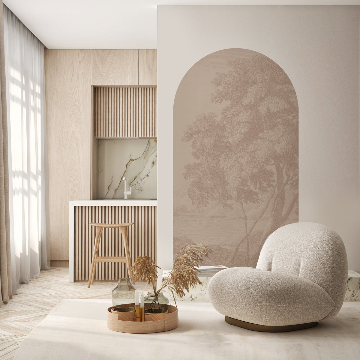 Self-Adhesive Peel and Stick Arch Wallpaper Decal - Engraved Design for Home Decor | Perfect for Bedroom, Living Room, and Nursery Wall Stickers