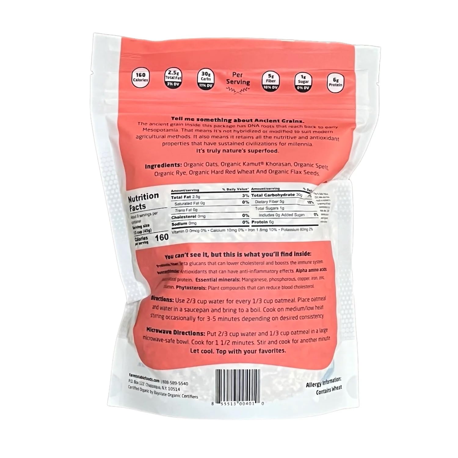 Organic Oatmeal Variety Pack - High-Protein, Plant-Based, Unsweetened, Non-GMO, Farm to Table Foods - 3 Flavors (Apple Raisin, Whole Grain, Ultimate Organic) - Perfect for Breakfast, Healthy Snacks & Weight Management