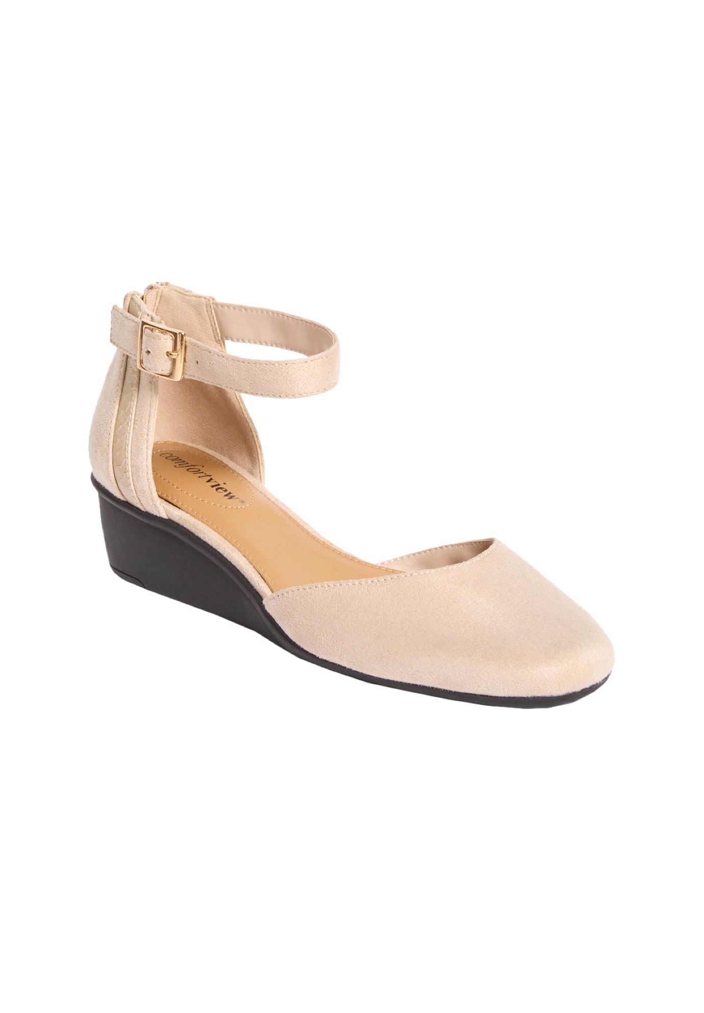 Comfortview Women's Wide Width The Aurelia Wedge Sandals - Comfortable & Stylish Summer Shoes for Walking, Travel & Casual Outings