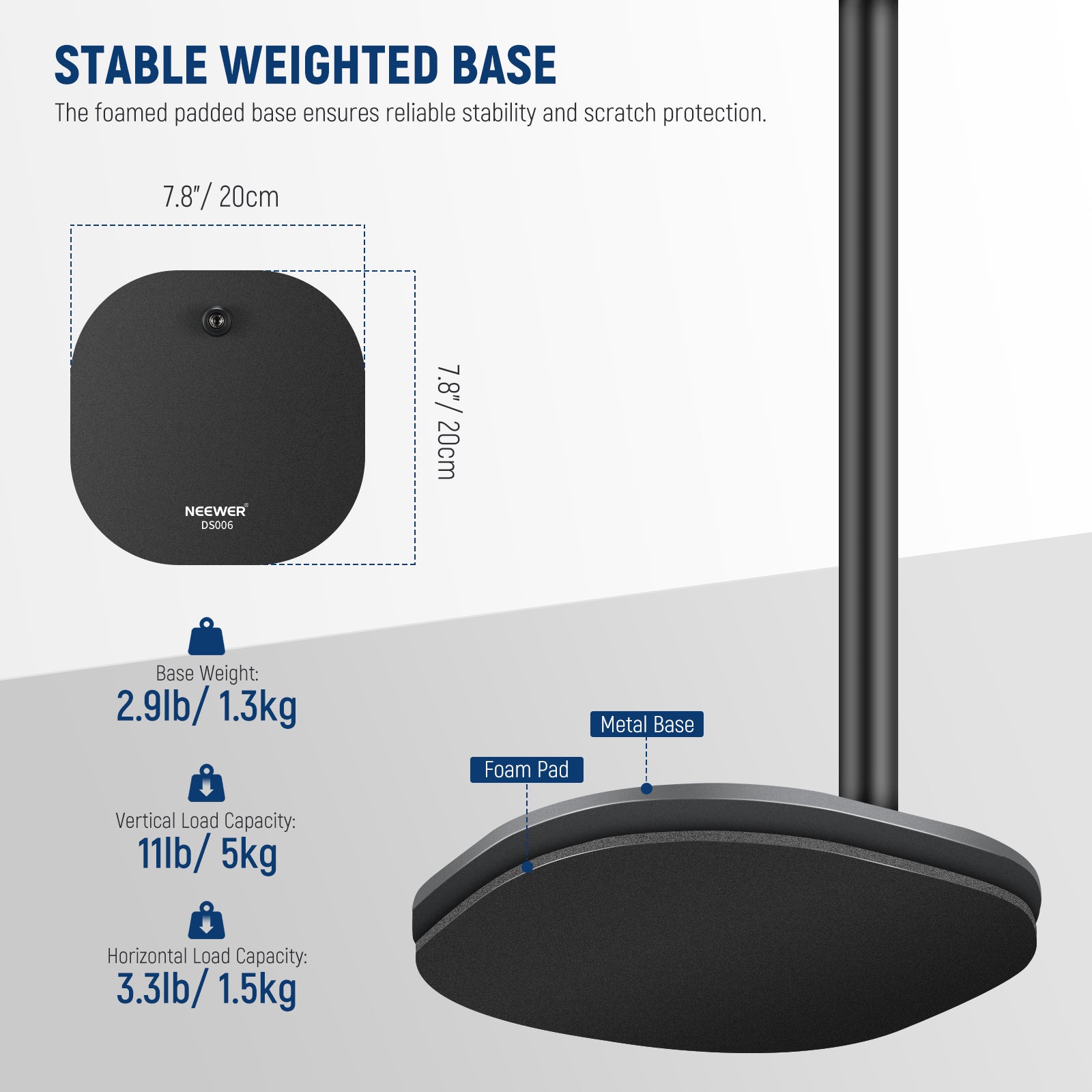 NEEWER DS006 Adjustable Desktop Mount Stand for Ring Light, Camera, Microphone - Perfect for Streaming, Video Calls, Photography & Home Office Setup