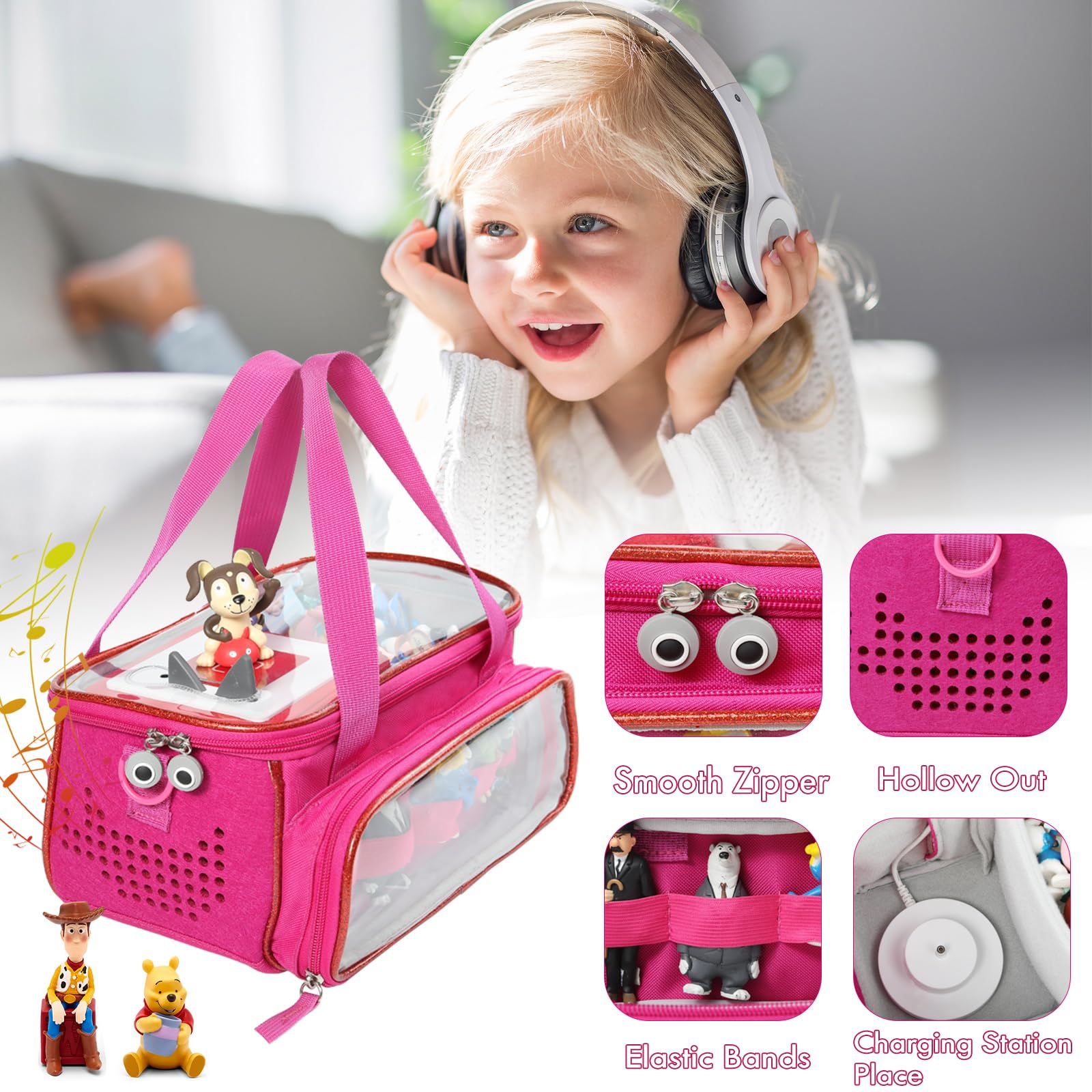 SFYBYHEART Protective Carrying Case for Toniebox & Tonie Figures – Durable Storage Case for Toniebox Starter Set, Characters & Headphones – Perfect for Travel, Home & Kids' Room Organization (Patent Pending)