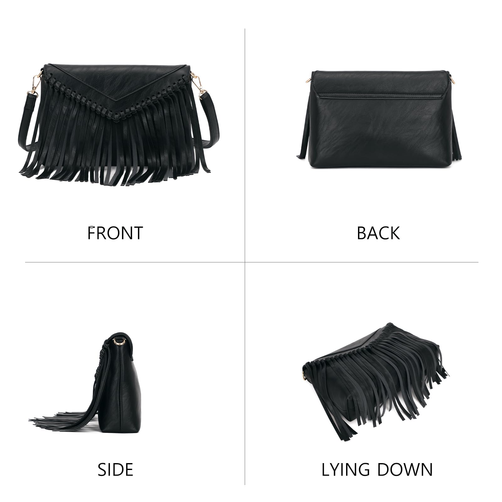 Stylish Women's PU Leather Crossbody Bag with Tassel Fringe - Western Boho Shoulder Purse for Casual Outings, Travel & Everyday Use