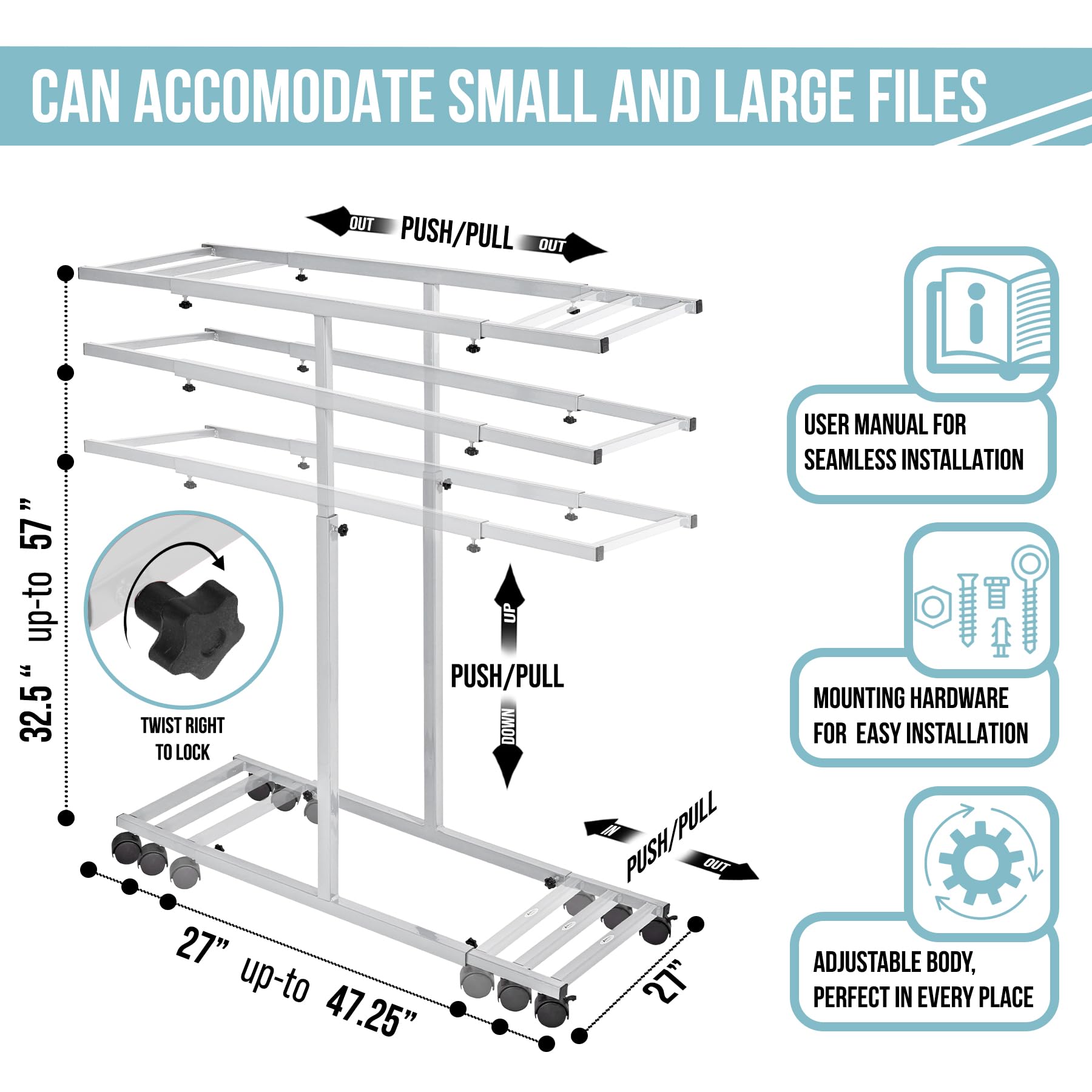 Adjustable Blueprint Holder & Construction Plan Organizer - Jobsite & Office Storage Rack for Architects, Engineers & Contractors (Ideal for Construction Sites, Design Studios & Project Management)