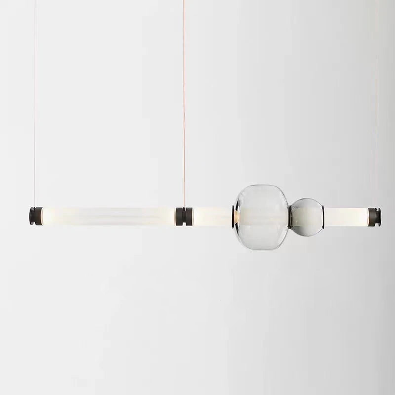 Stellar Orbit Linear LED Minimalist Pendant Light - Modern Dimmable Hanging Fixture for Kitchen Island, Dining Room & Bedroom Lighting