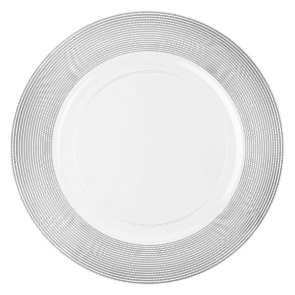 Clear and Silver Rope Charger Plates - 13