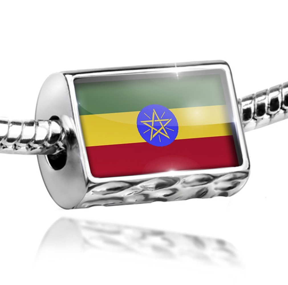 Ethiopian Flag Charm Bead - Compatible with All European Bracelets | Perfect for National Pride, Travel Souvenirs & Custom Jewelry Making