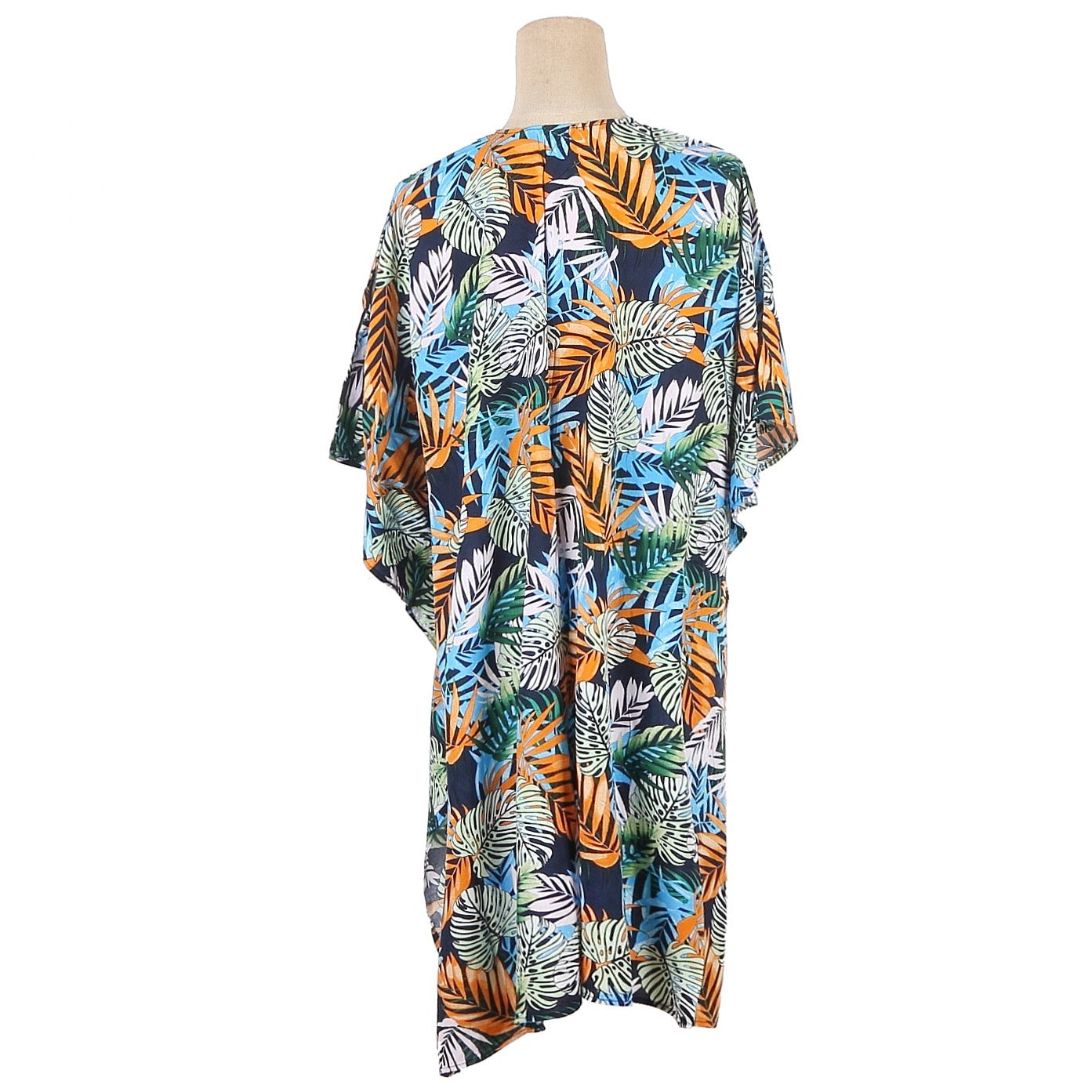 Nikki Green Monstera Blue Cover Up - Stylish Swimwear Cover Up for Beach, Pool, and Summer Vacations