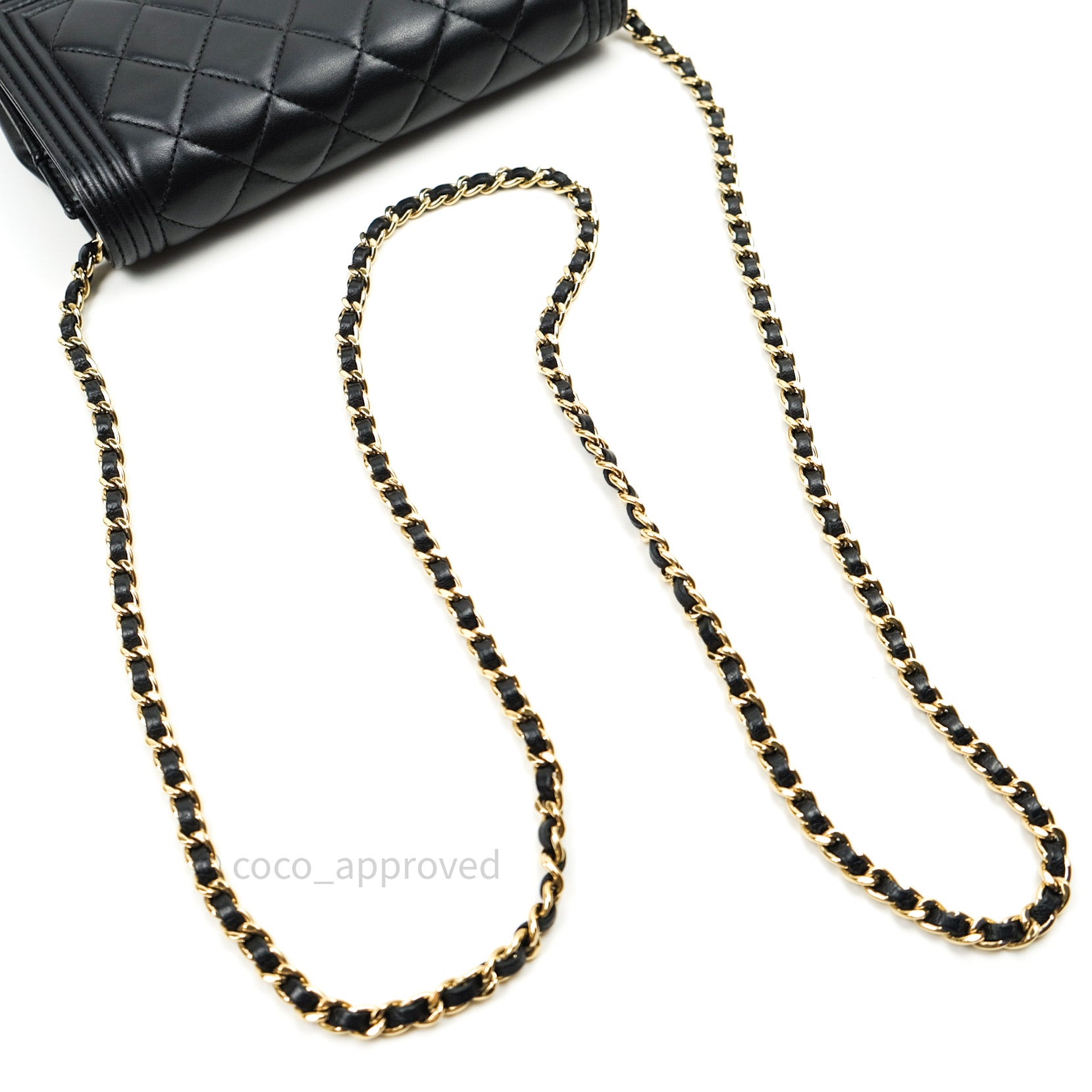 Chanel Boy Wallet on Chain WOC Black Lambskin Gold Hardware - Luxury Crossbody Bag for Women, Perfect for Evening Parties & Daily Use