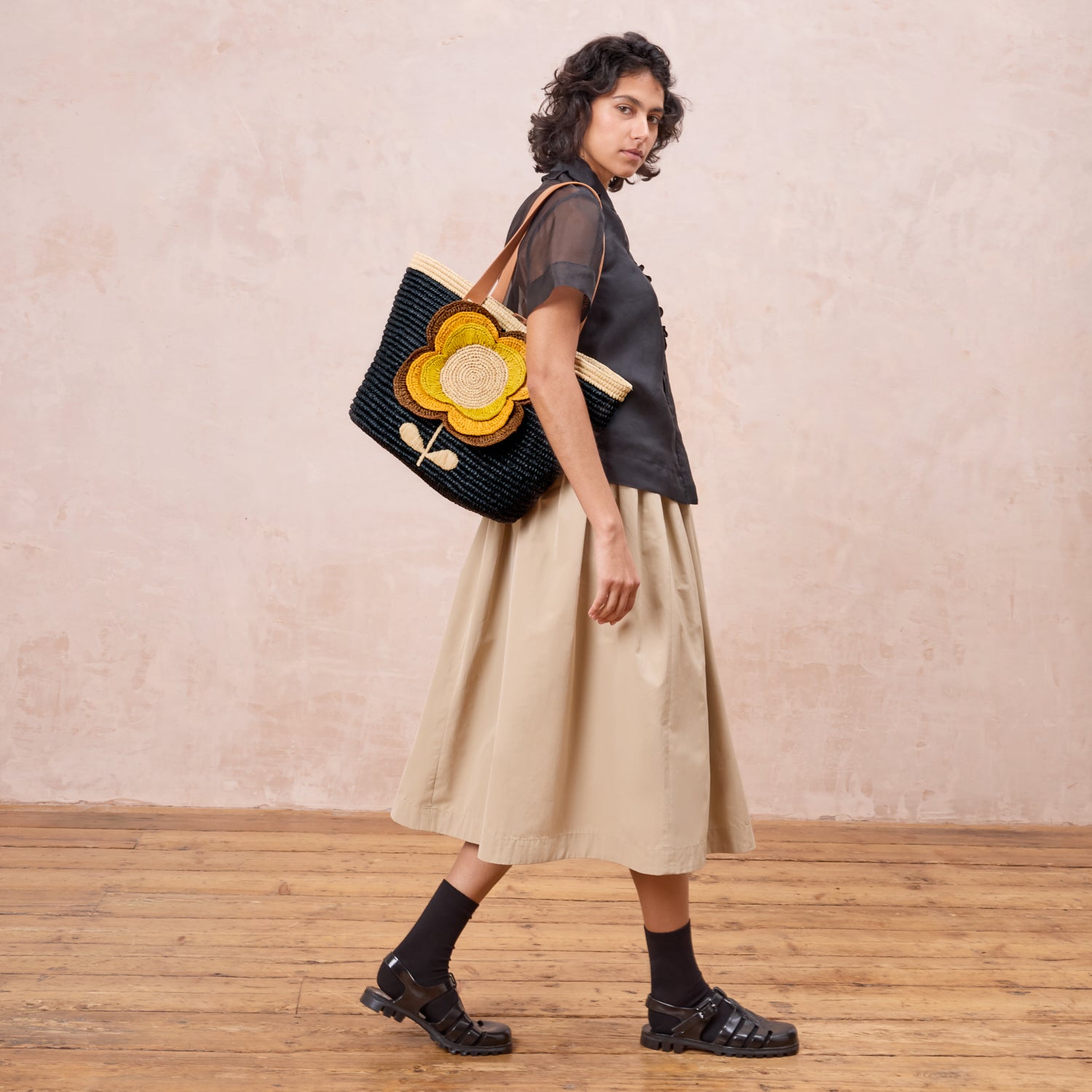 Monday Tote Bag with 3D Sunflower Design - Stylish Women's Handbag for Work, Shopping & Daily Use