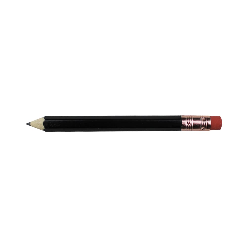 EZPENCILS & GIFTS - Premium Golf Pencils with Eraser (Half-Size) - Black Barrel, 2HB Black Lead, Non-Smear Eraser - 70-Pack for Golf Scorecards, Mini Notebooks & Office Use