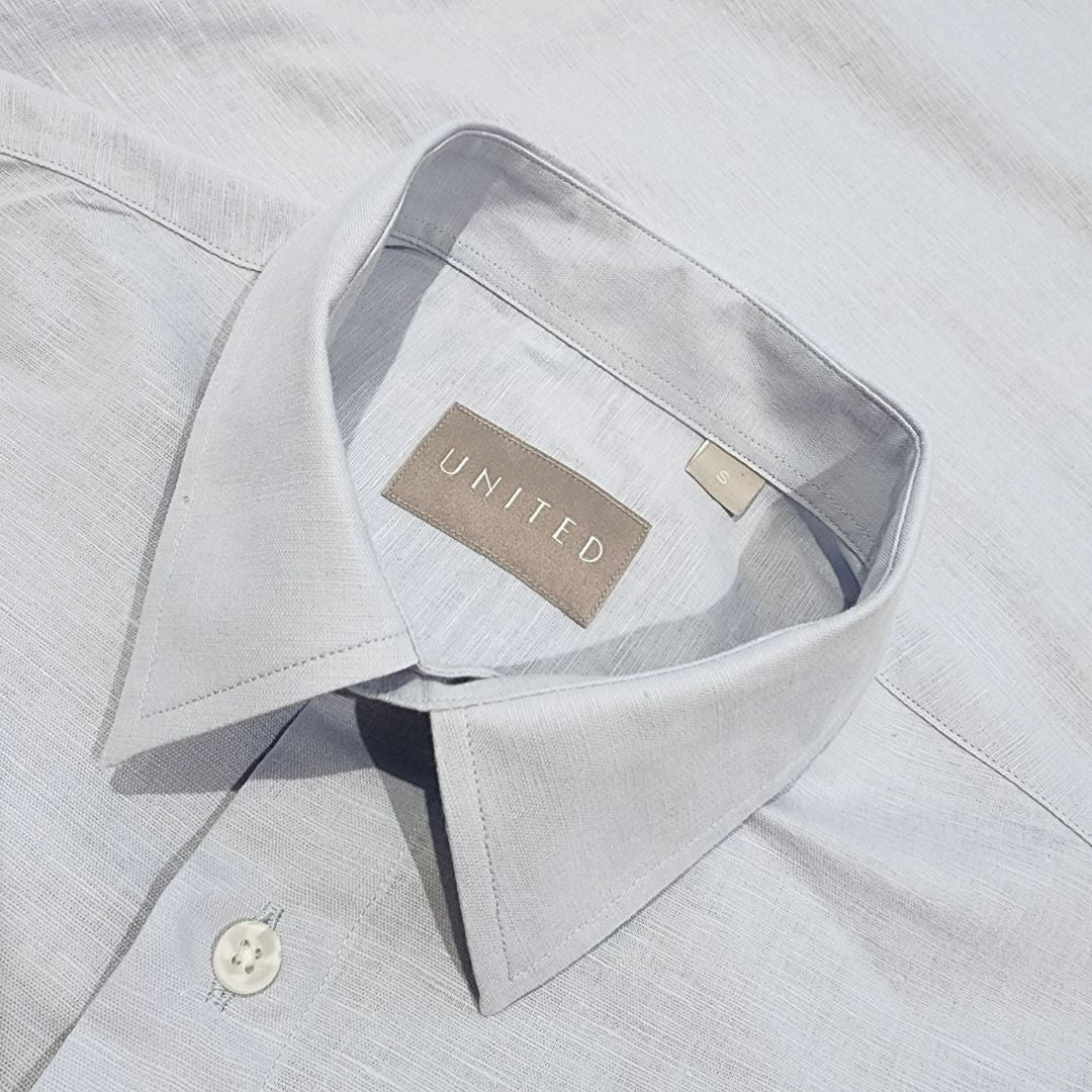 Light Blue Cotton Linen Shirt for Men - Breathable Summer Casual Button Down Shirt | Perfect for Beach, Office & Outdoor Activities