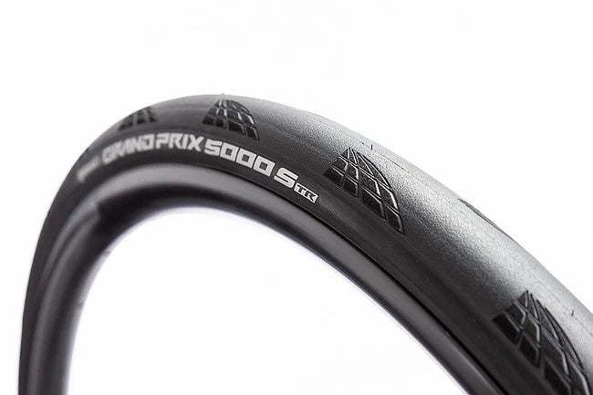 Continental Grand Prix 5000 S TR Folding Road Bike Tire with Black Chili Compound - High Performance for Racing & Training on Pavement