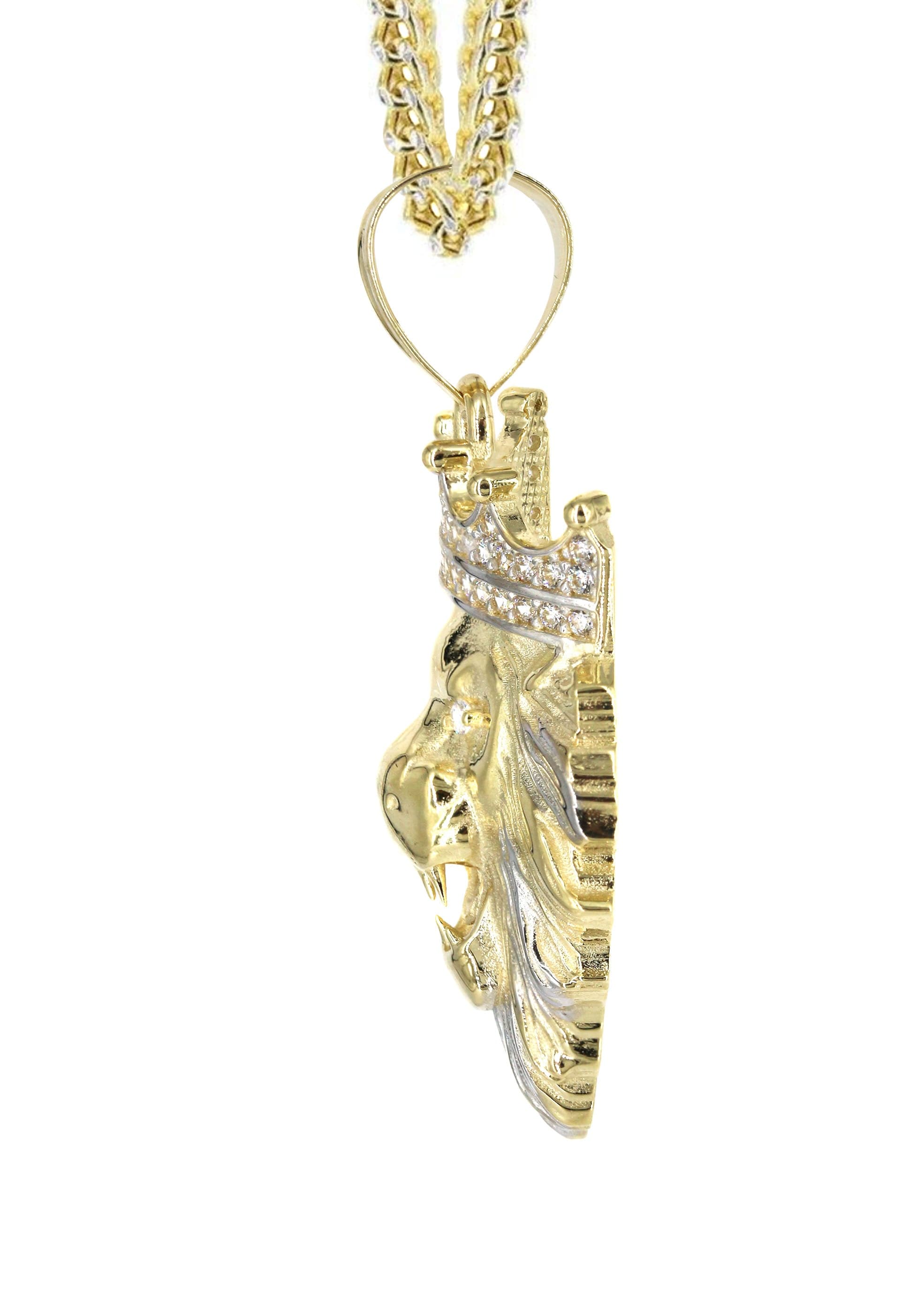 10K Yellow Gold Lion Head Necklace for Men & Women - 16.3 Grams Solid Gold Pendant Chain - Perfect for Gifts, Birthdays & Special Occasions