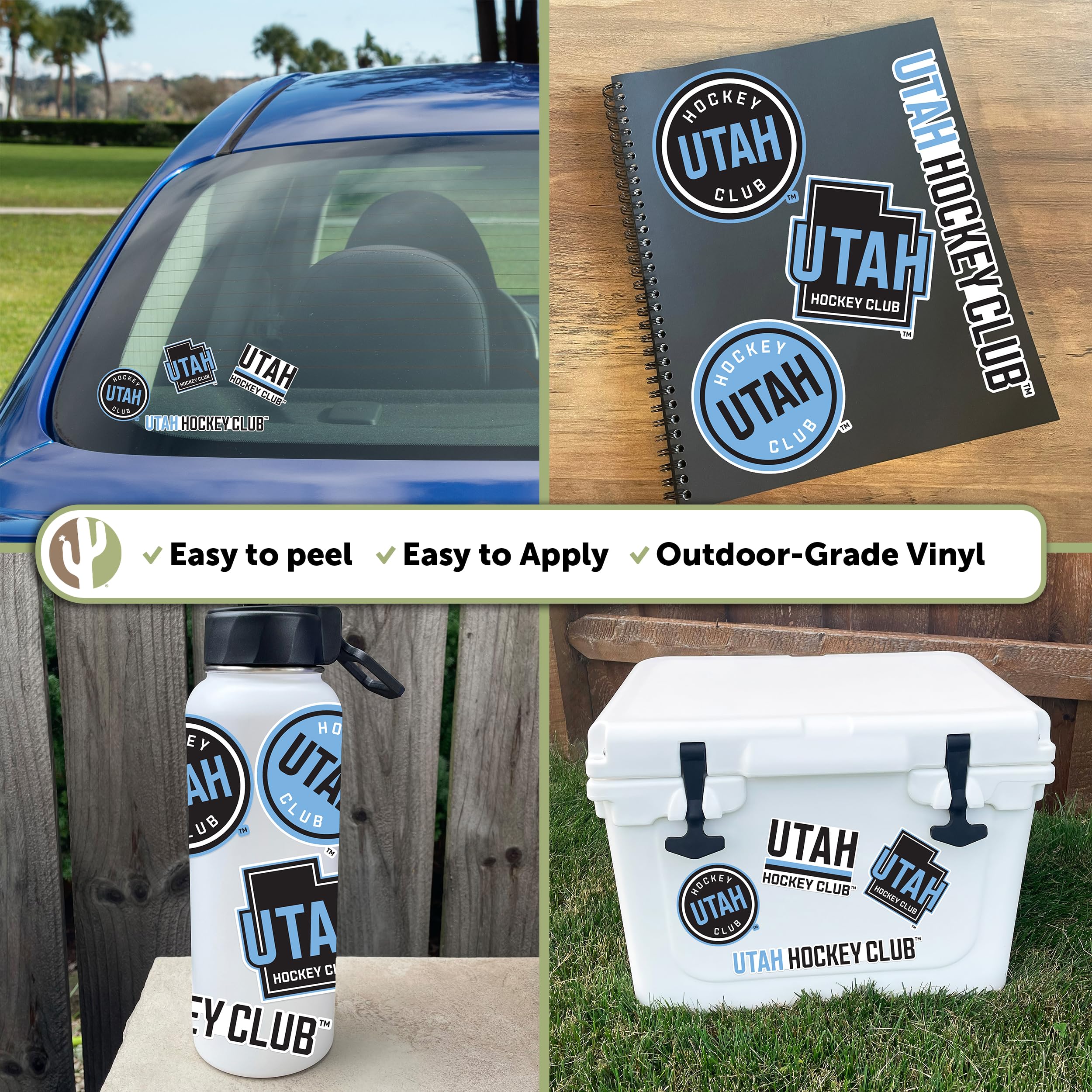 Desert Cactus Utah Hockey Club NHL Team Vinyl Decal Sticker - Waterproof Laptop, Car, Water Bottle, Scrapbook Decor - Perfect for Hockey Fans & Sports Enthusiasts