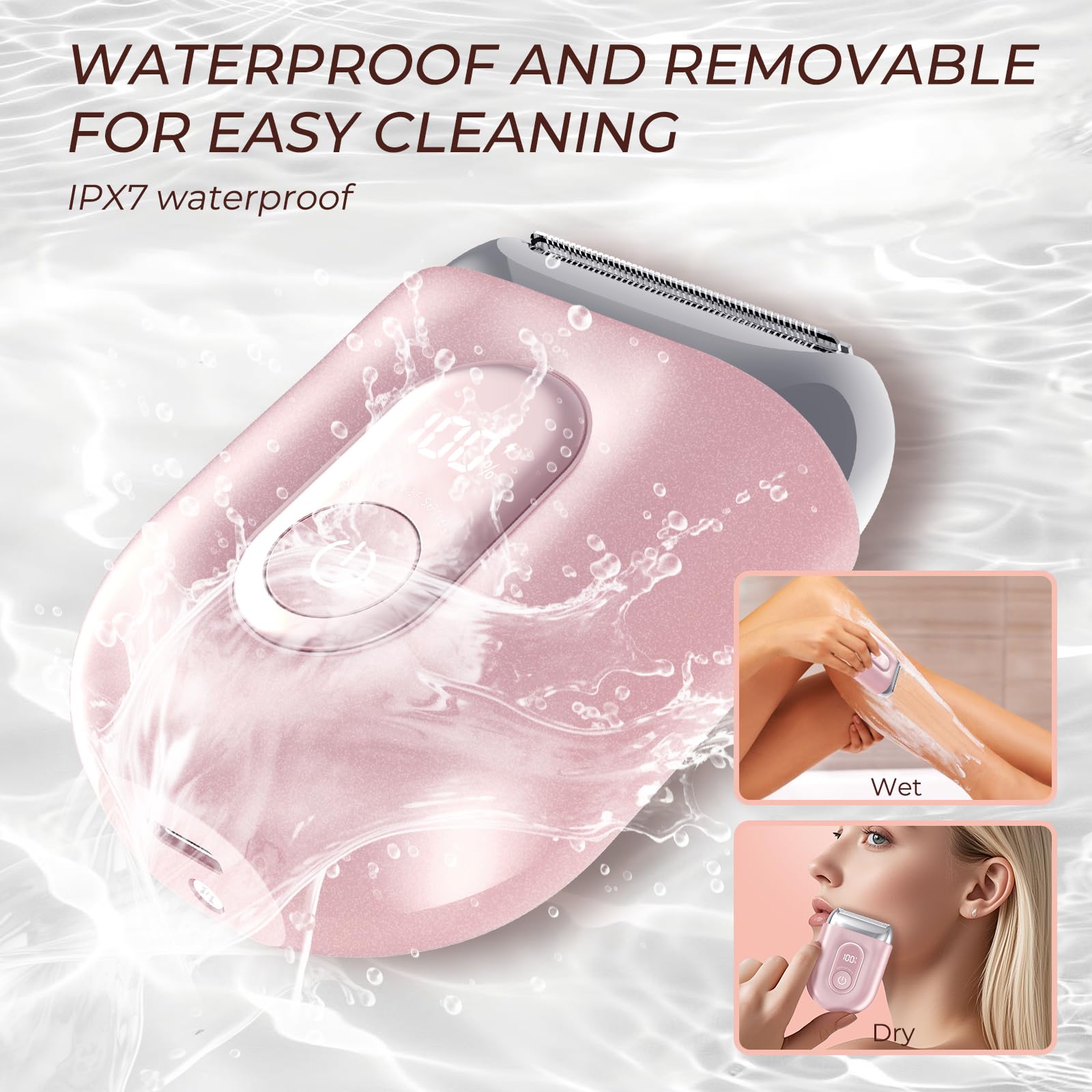 Women's Electric Razor & Bikini Trimmer - Painless Cordless Shaver for Pubic Hair, Legs, Arms & Body - Wet/Dry Use for Smooth Skin - Perfect for Travel, Gym & Quick Hair Removal at Home