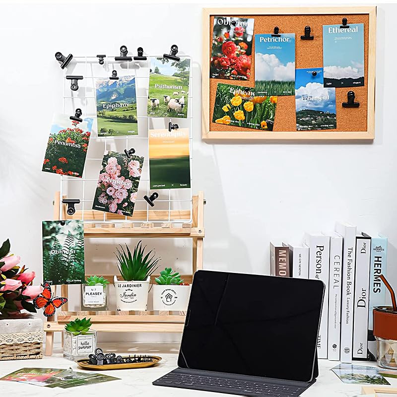 Strong Metal Bulldog Clips with Hole for Push-pin - 38mm Black Paper File Clips, Small Binder Clips for Office, School & DIY Projects - Perfect for Organizing Documents, Sealing Coffee/Tea Bags & Photo Grid Displays