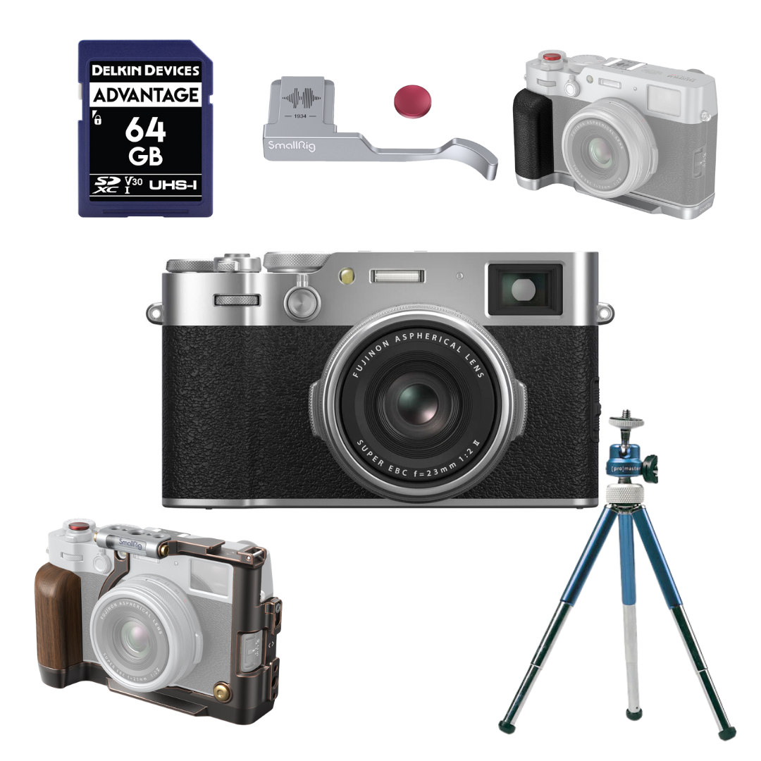 Fujifilm X100VI Digital Camera Silver Bundle Kit with Accessories - Perfect for Travel Photography & Street Shooting