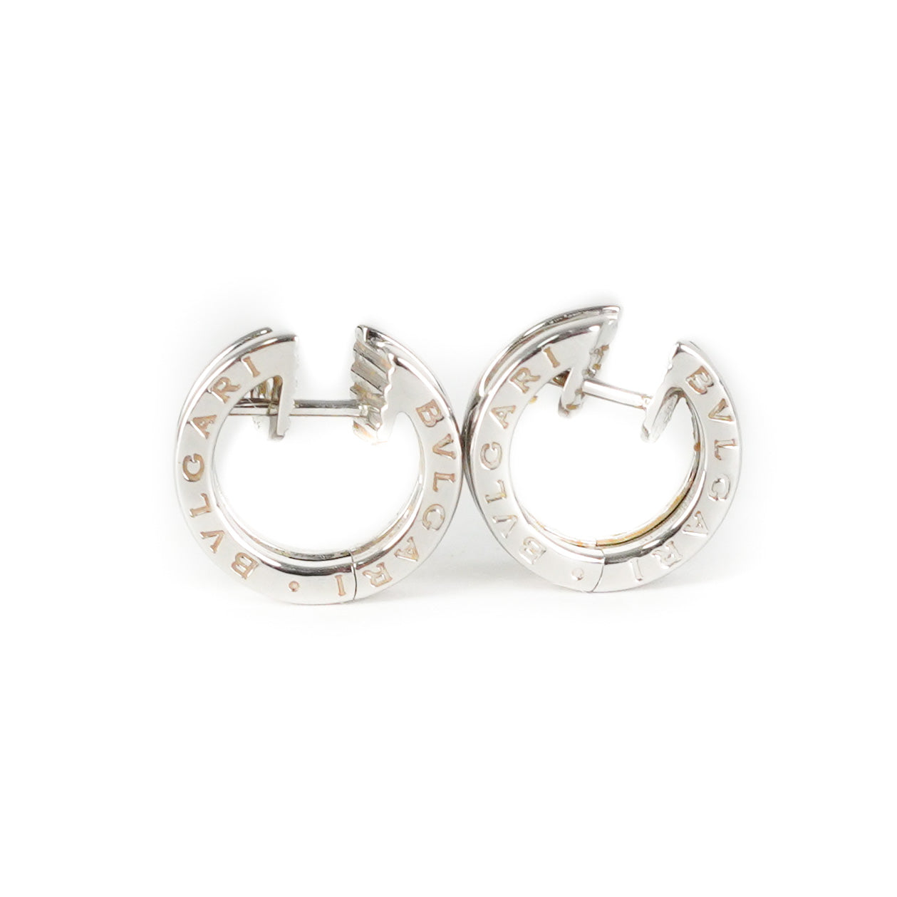 Bvlgari B.Zero1 18K White Gold Earrings for Women - Luxury Diamond Stud Earrings for Parties, Weddings & Special Occasions