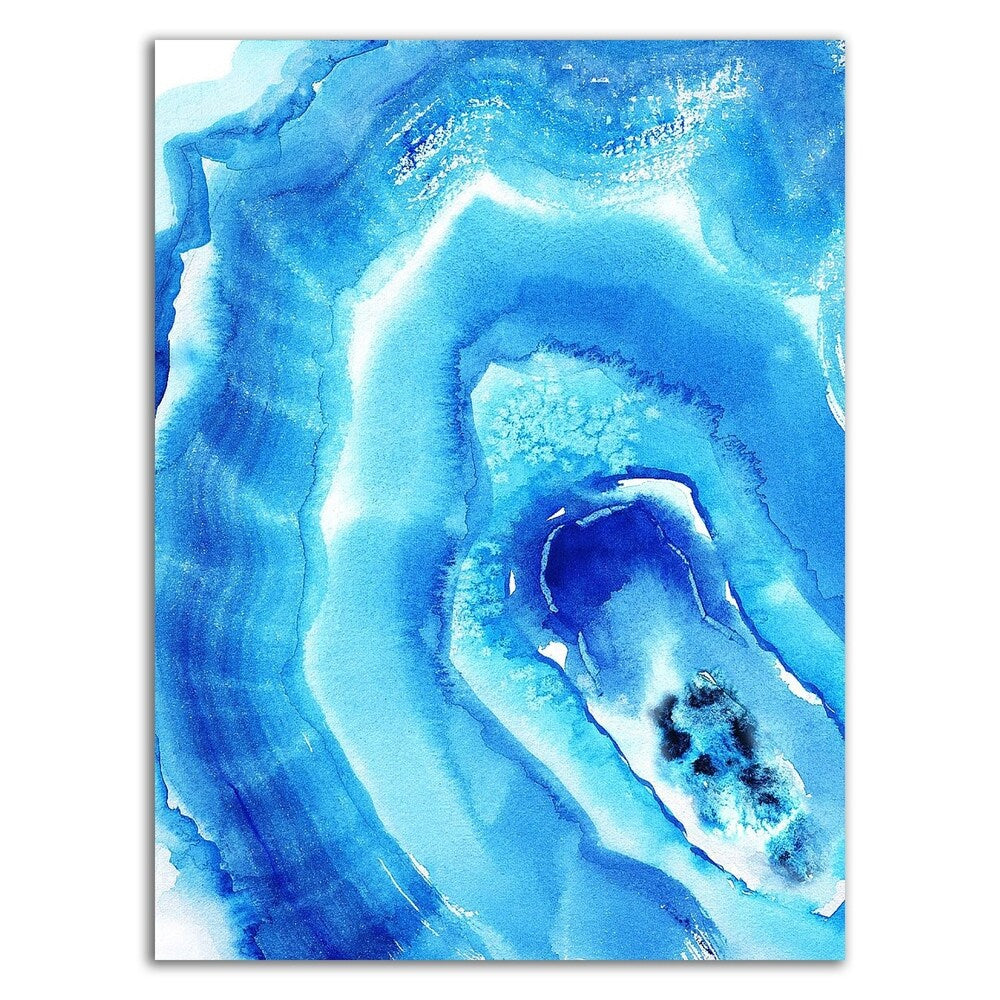 Blue Agate Wall Art by Nancy Knight - Premium Canvas Print Ready to Hang - Perfect for Living Room, Bedroom & Office Decor