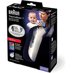 Braun Thermoscan 7 IRT6520 Ear Thermometer - Fast & Accurate Digital Thermometer for Adults, Kids & Babies | Perfect for Home, Clinic & Travel Use