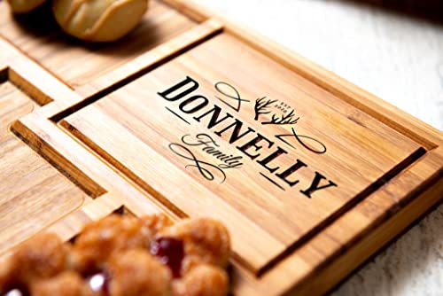 Personalized Engraved Wooden Charcuterie Boards - 5 Unique Styles & Gift Sets (Small, Medium, Large) by Left Coast Original - Perfect for Cheese, Charcuterie & Entertaining at Parties, Weddings & Holidays