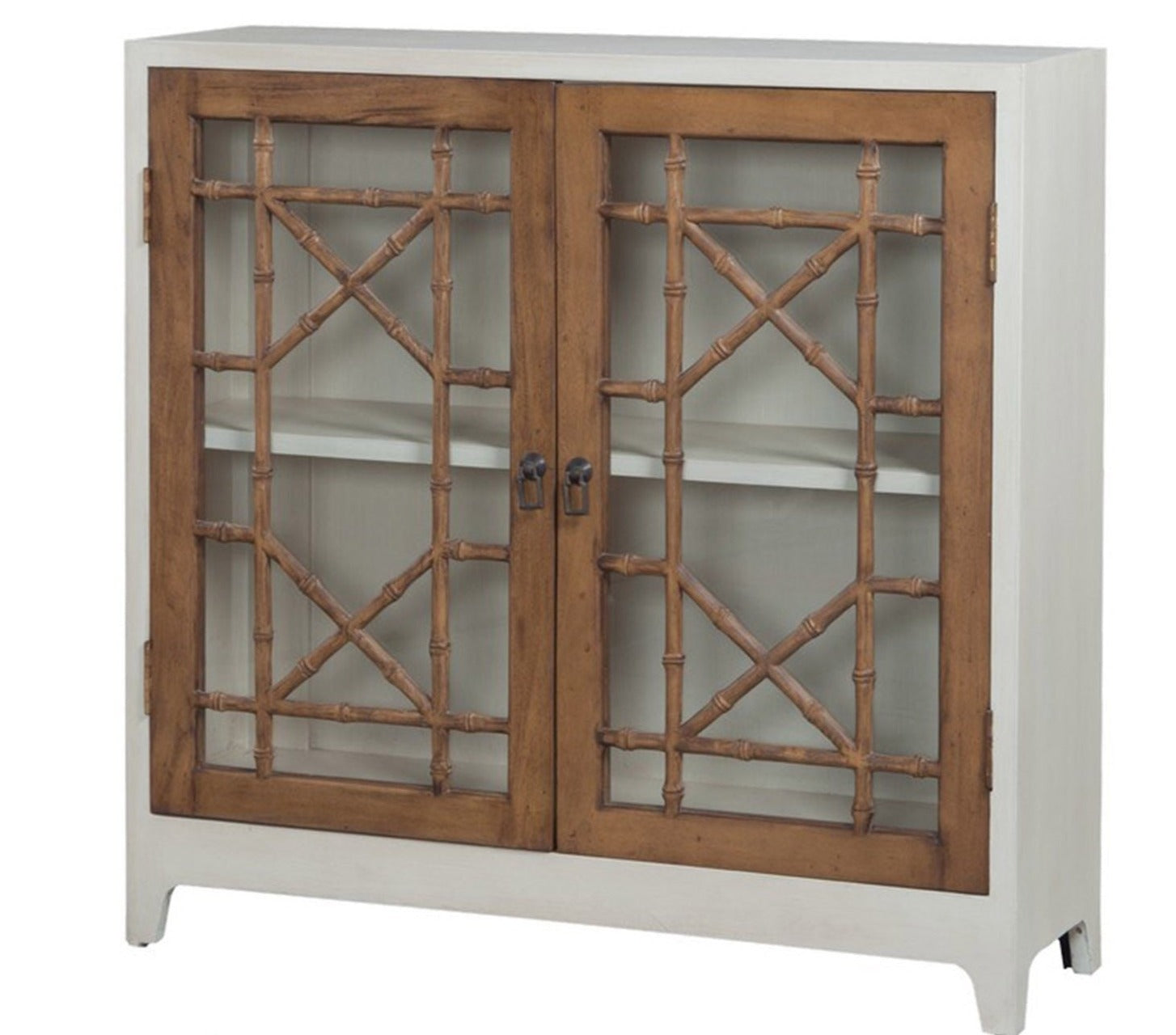 French Arched Solid Wood 2-Tone Sideboard Buffet Cabinet - Rustic Dining Room Storage Furniture for Home Decor & Entertaining