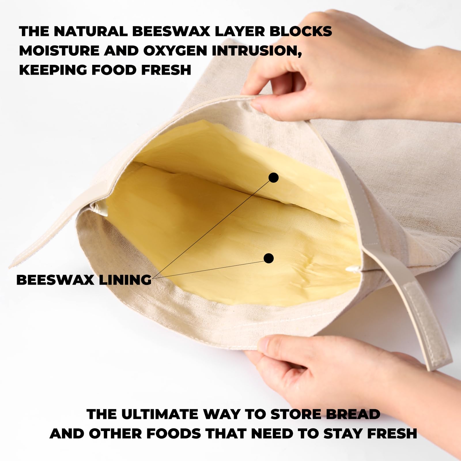 Eco-Friendly Bread Storage Bags for Homemade Sourdough & Artisan Bread | 2-Pack XL Beeswax Wraps (12x17 Inches) | Perfect for Fresh Bread Storage, Picnics & Zero-Waste Kitchens