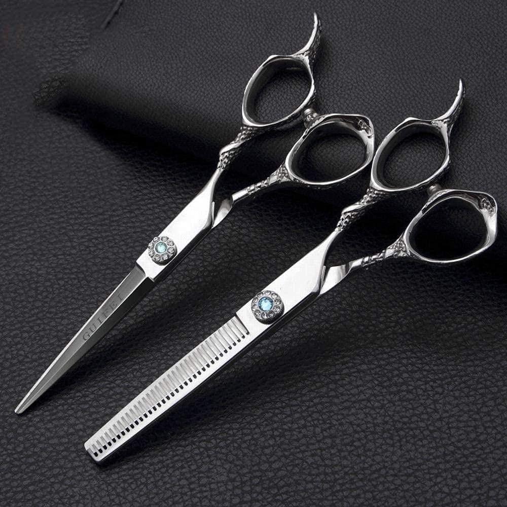 Professional 6 Inch Barber Scissors Set - Stainless Steel Hair Cutting Shears with Flat & Texturizing Scissors for Precision Hair Styling - Perfect for Salon, Home Use & Hairdressing Training