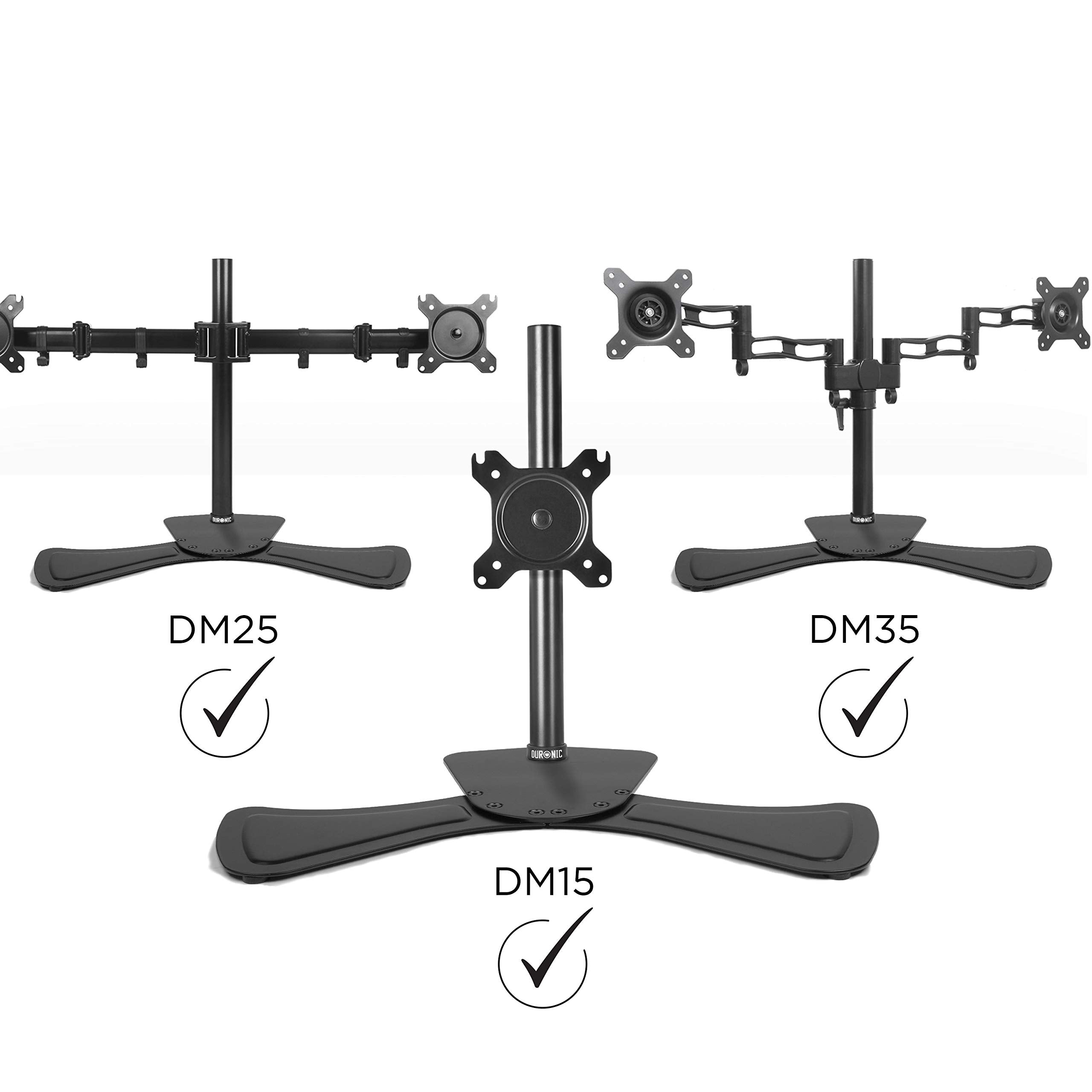 Duronic DM75 Monitor Stand for Pole Mount - Heavy Duty Steel Base Compatible with DM15, DM25, DM35, DM453 Poles | Freestanding Desk Alternative to Clamp/Grommet Mounts | Perfect for Office Workstations, Home Desks & Multi-Monitor Setups