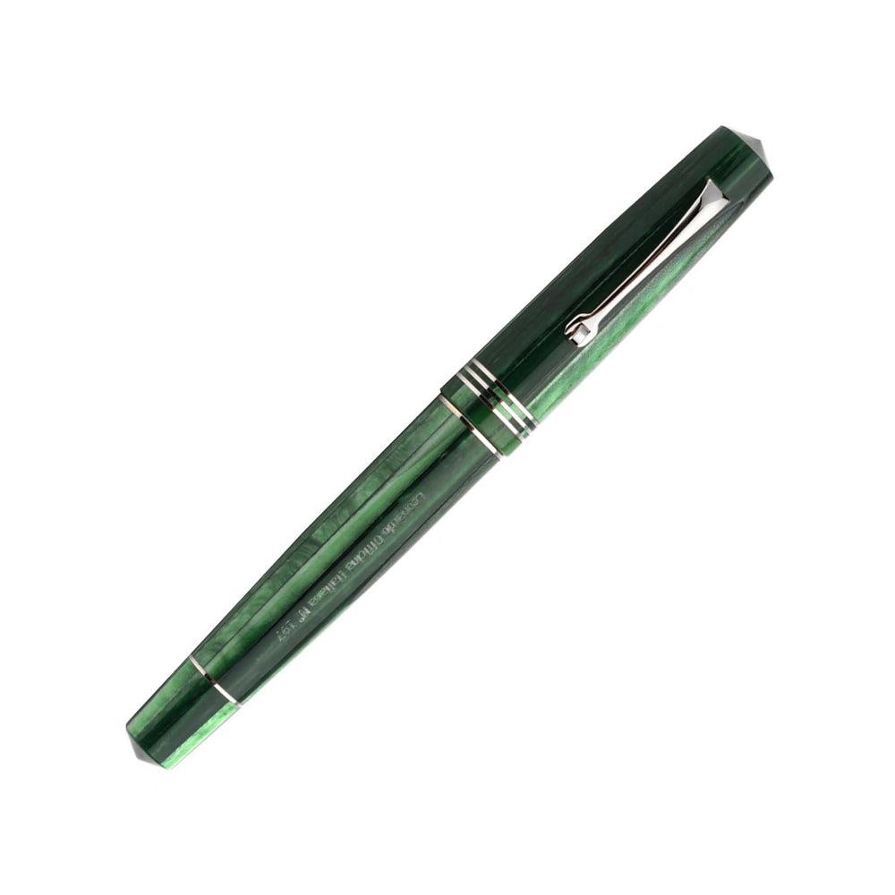 Leonardo Momento Zero Fountain Pen with 14K Gold Nib - Premium Writing Instrument for Calligraphy, Journaling & Gifting - Elegant Alga Green Design