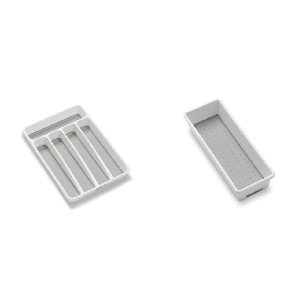 Madesmart Mini Silverware Tray - White Plastic Drawer Organizer for Kitchen & Office Storage
