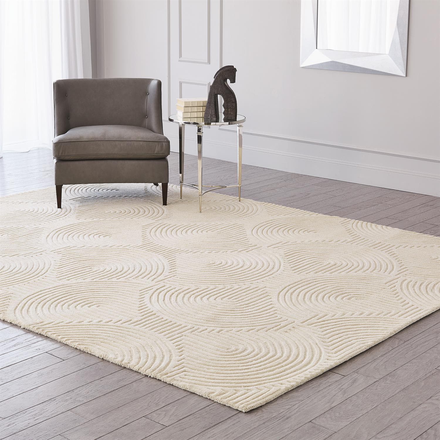 Arches Rug Ivory/Ivory - Premium Handmade Bohemian Area Rug for Living Room, Bedroom & Dining Room Decor