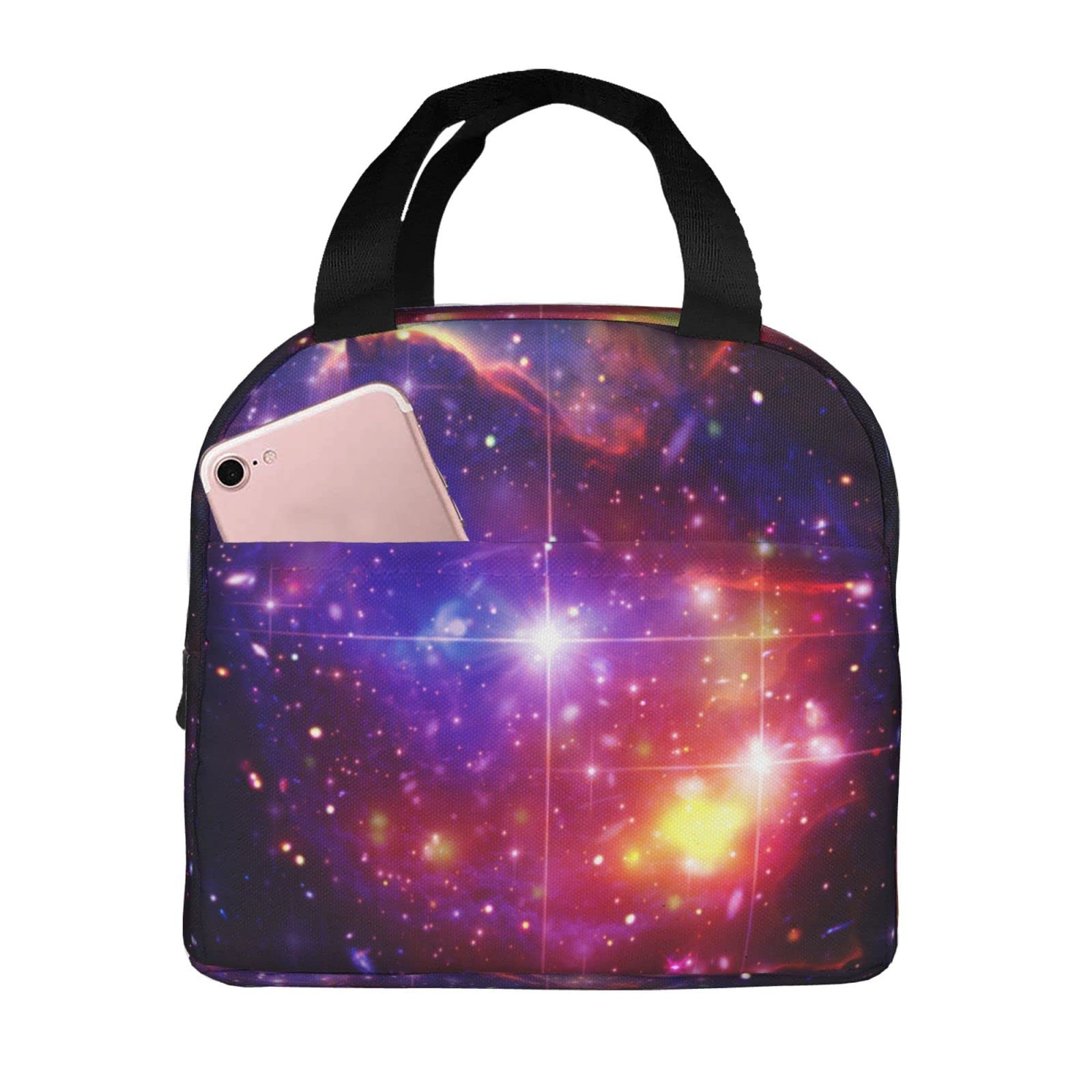 Insulated Reusable Lunch Bag for Men & Women - Galaxy Design Portable Cooler Tote for Office, Picnic & Outdoor Activities | BPA-Free & Leak-Proof