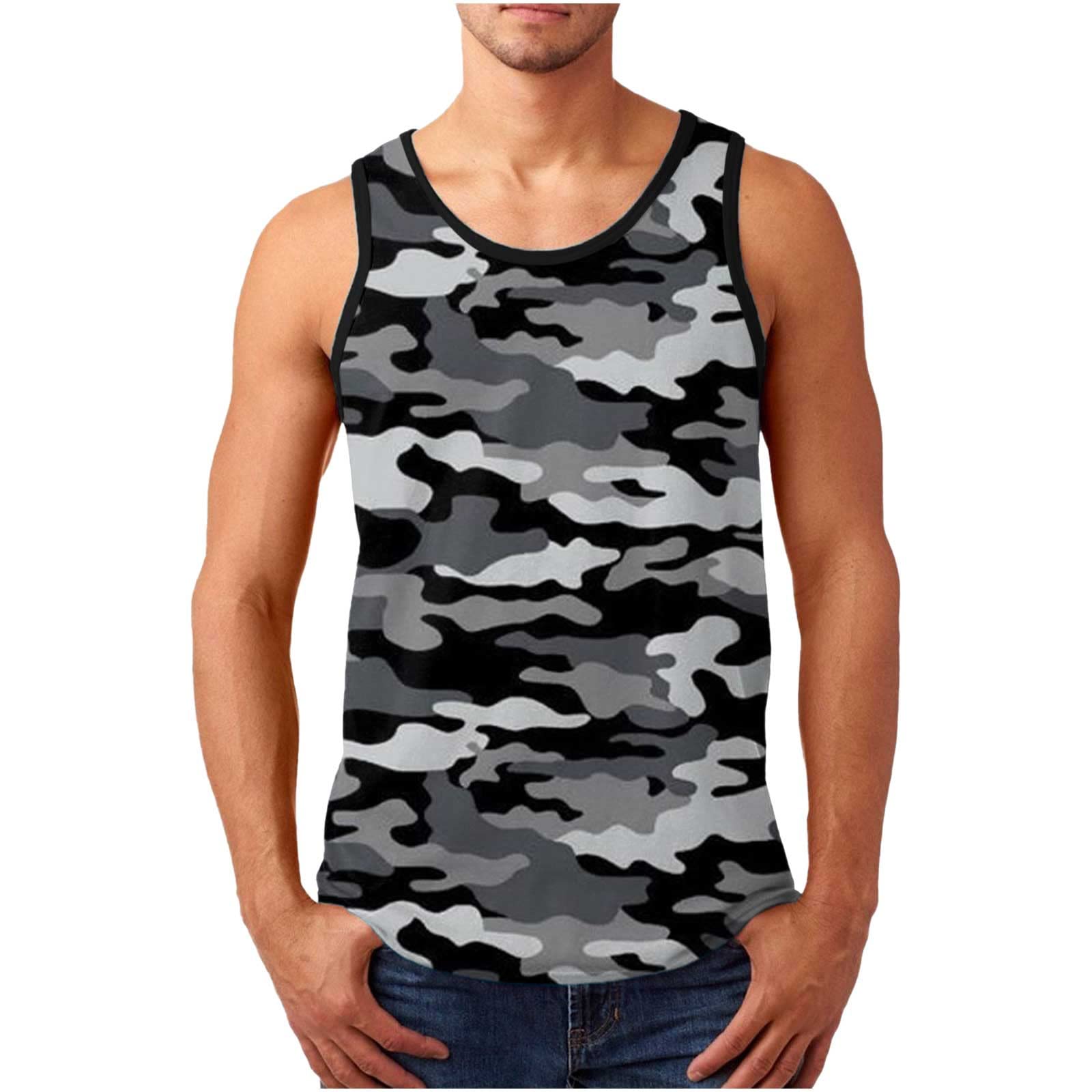Hoyomi Men's Summer Gradient Striped Tank Top - Slim Fit Sleeveless Gym Shirt, Breathable Polyester Workout Tee for Running, Fitness & Casual Wear
