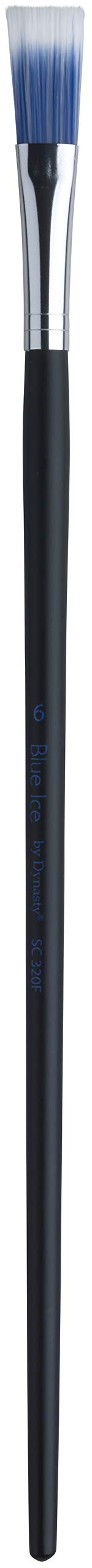 F & M Brush Company Dynasty Blue Ice Long Handle Paint Brush - Series 320B Flat Size 6 - Perfect for Wall Painting, Home Decor & DIY Projects