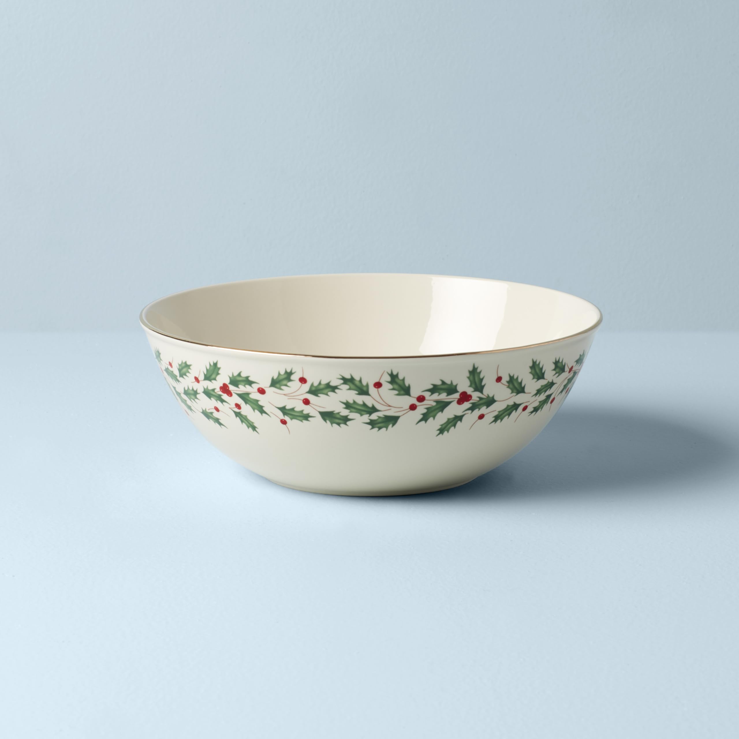 Lenox Holiday Serving Bowl 10.25 Inch - Festive Red and Green Ceramic Christmas Dinnerware - Perfect for Holiday Parties, Buffets & Festive Table Settings
