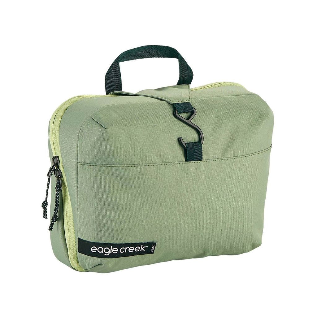Eagle Creek PACK IT™ REVEAL Hanging Toiletry Kit - Mossy Green | Water-Resistant Travel Organizer for Toiletries & Cosmetics | Perfect for Camping, Business Trips & Vacation Packing